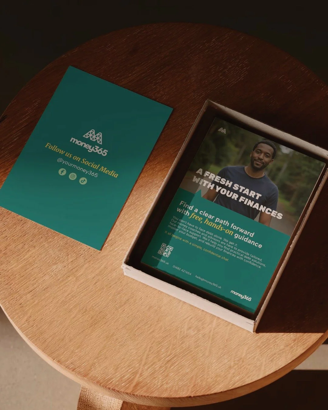 3/6
Brand identity for Money365, a non-profit providing free, face-to-face debt advice across Hull and East Yorkshire.

Steve came to me wanting to step out from under a national charity umbrella and establish their own identity. That's a big move, a