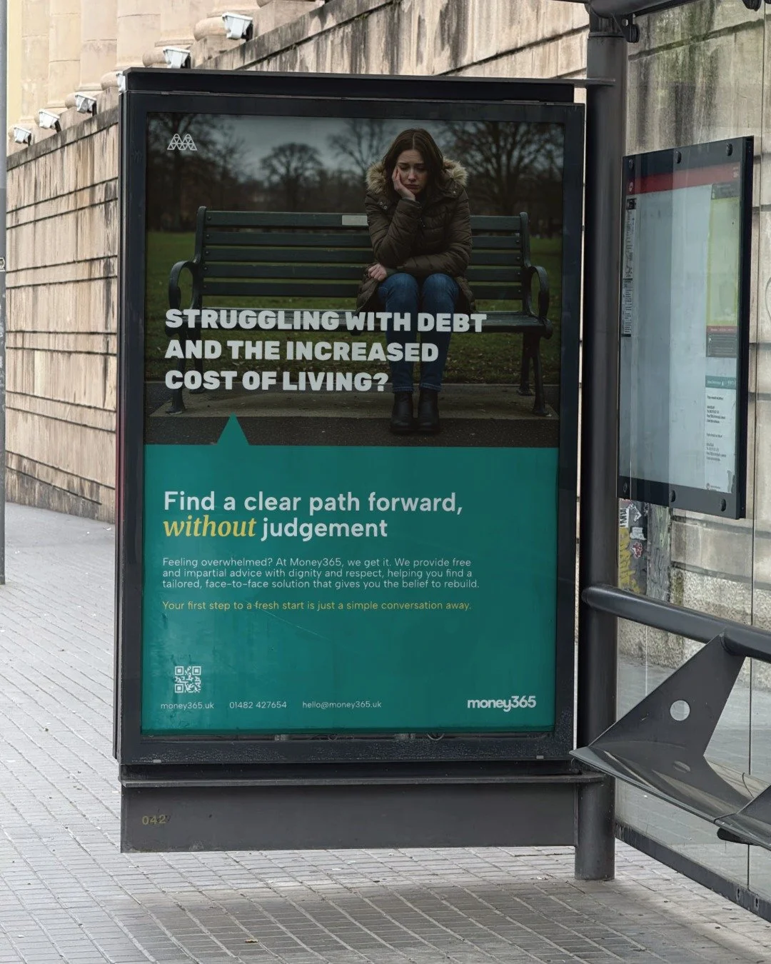 4/6
Brand identity for Money365, a non-profit providing free, face-to-face debt advice across Hull and East Yorkshire.

Steve came to me wanting to step out from under a national charity umbrella and establish their own identity. That's a big move, a