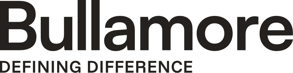 Bullamore Logo, Black With tagline "Defining Difference"