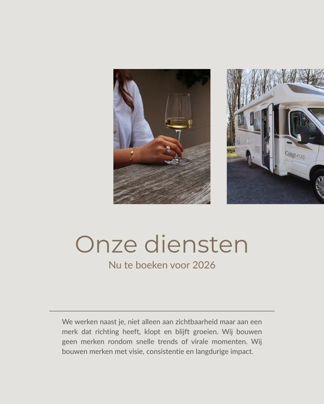 Onze diensten in 2026!

Een nieuw jaar is het perfecte moment om dingen anders aan te pakken. Meer zichtbaarheid, meer structuur en een online aanwezigheid die echt opvalt.

Zin om dit jaar sterker en consistenter zichtbaar te zijn? 
U kan mij vrijbl