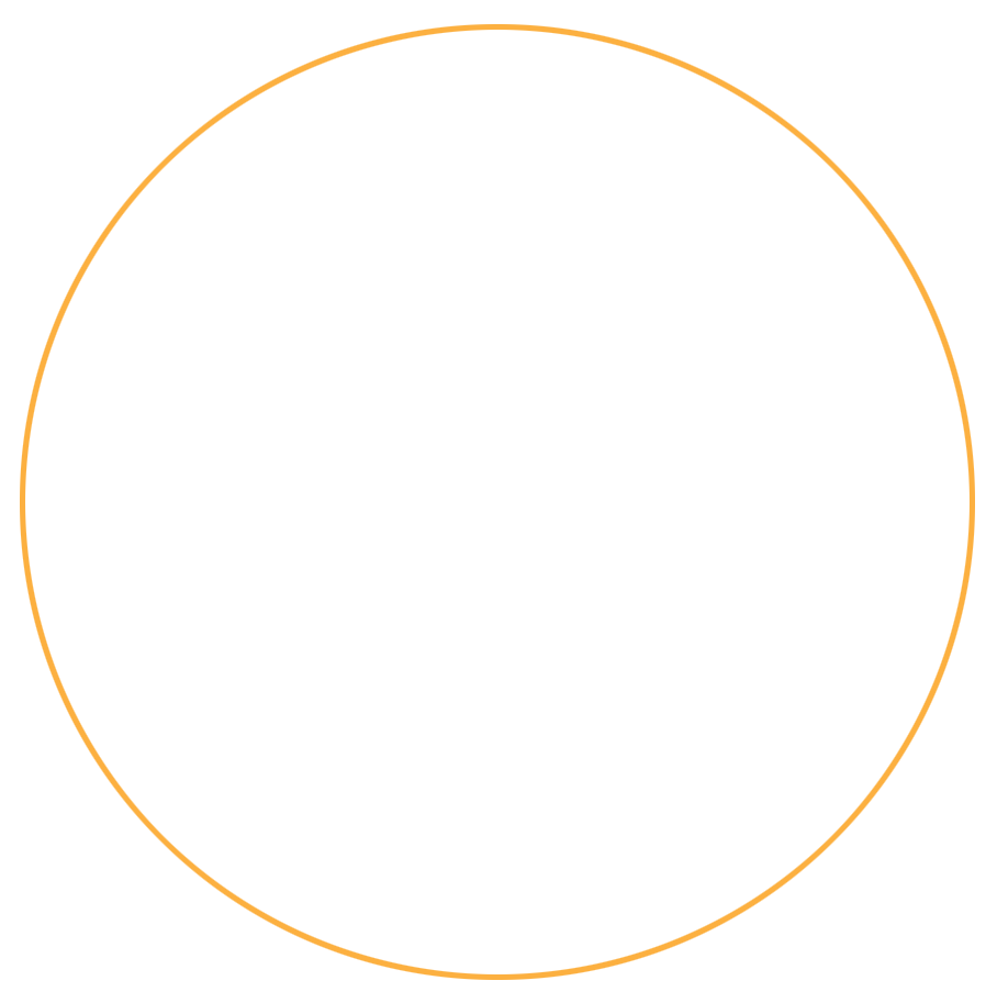 Circular chart with glowing orange segments on white background.