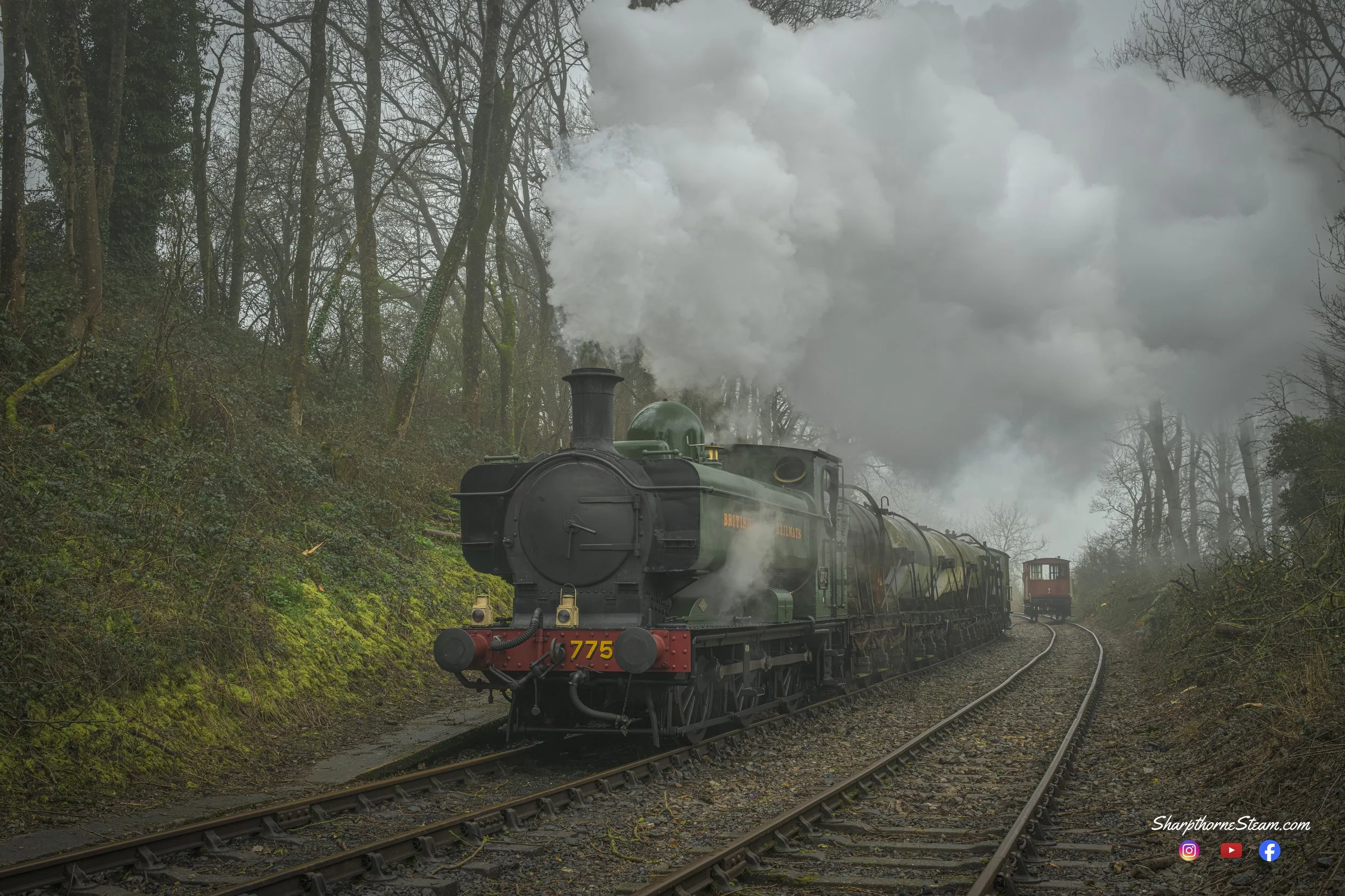 Right Away - No7754 leaves Mendip Vale with a goods service bound for Cranmore.
