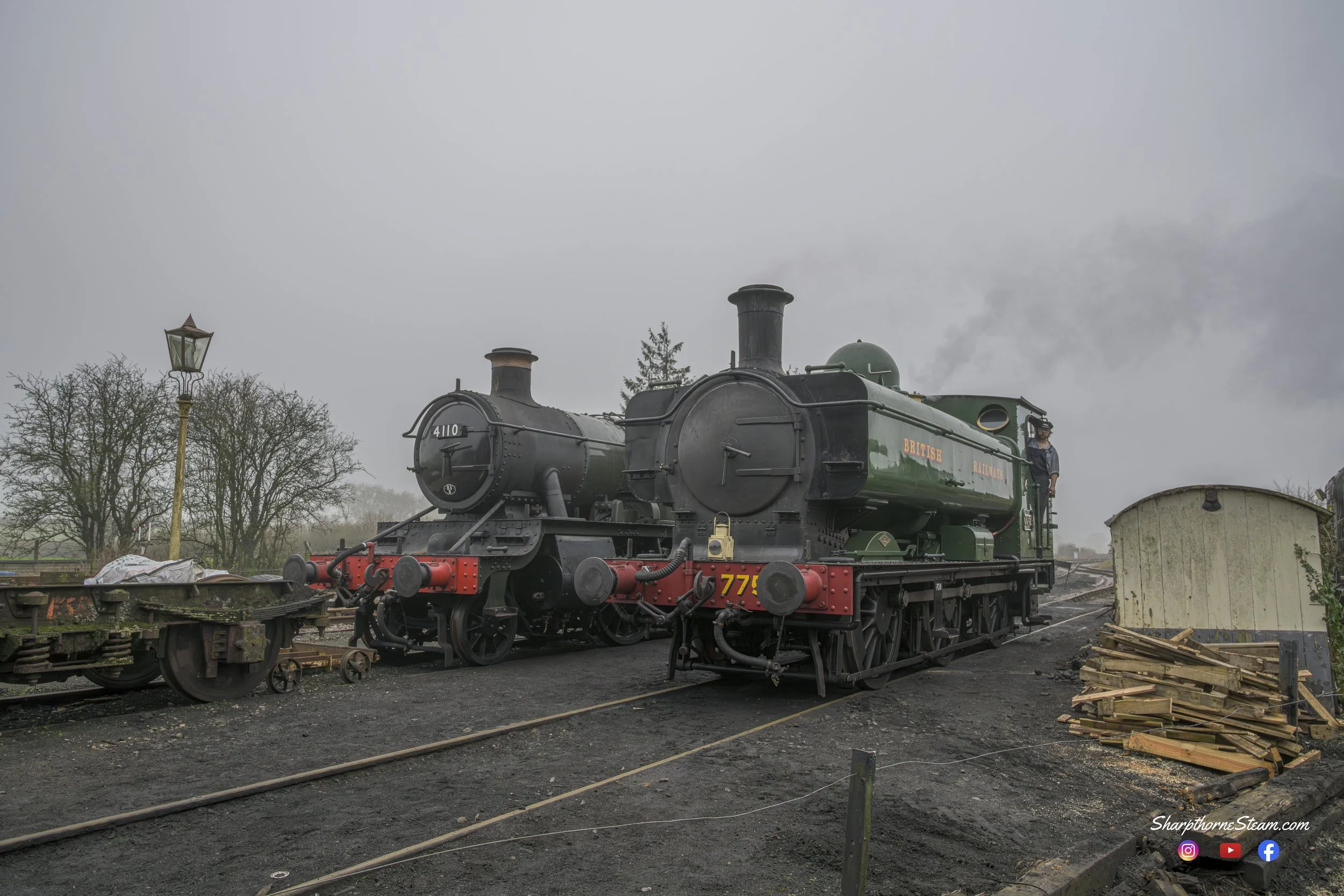 GWR Shed - No7754 and No4110 on shed awaiting their turn the following day.