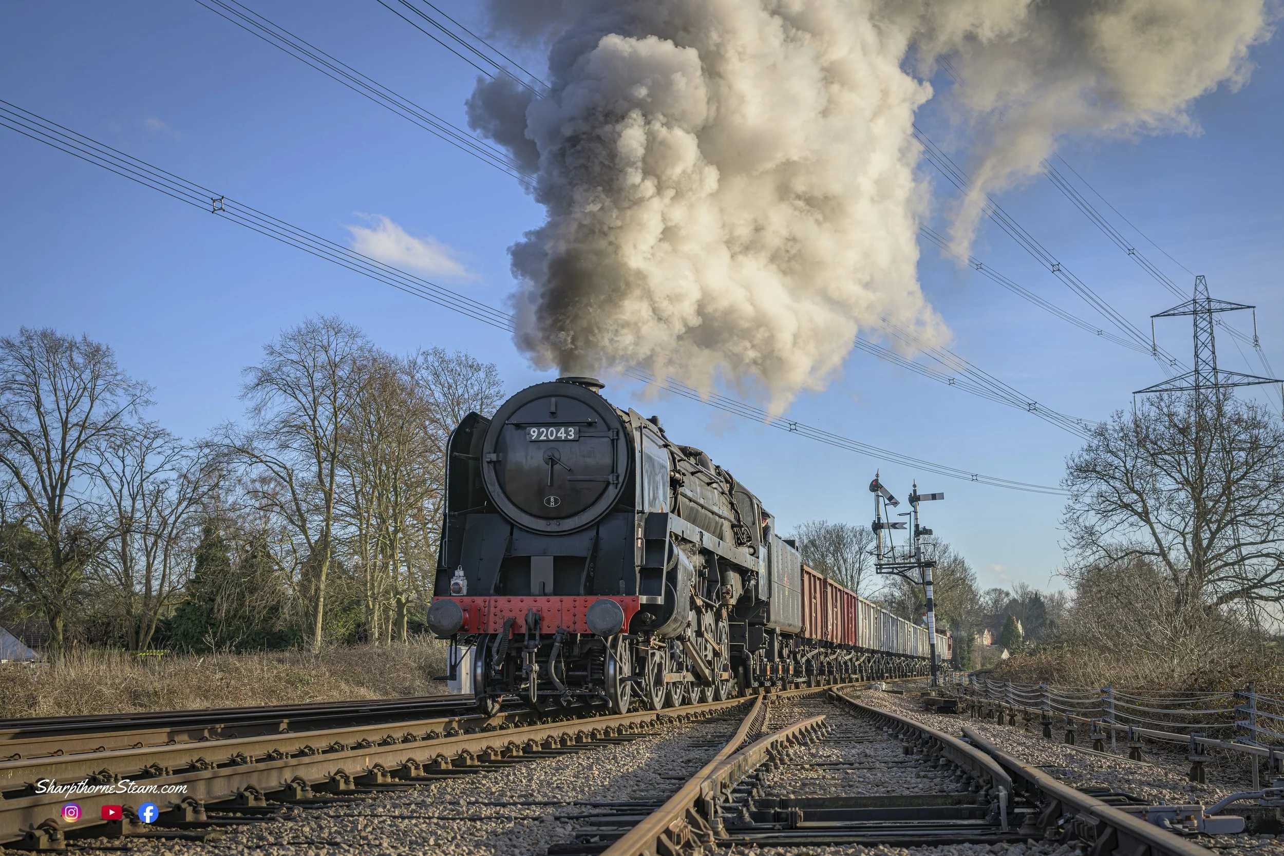 The Final Design - 9F 92043 is seen at Swithlands Yard with a coal train