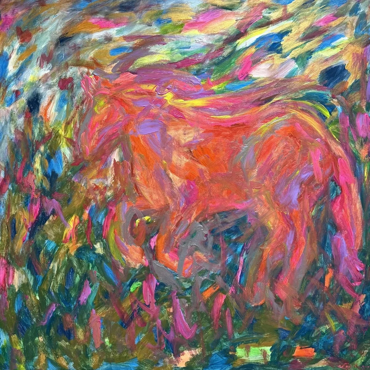 Fire Horse | 2026, acrylic on canvas | 140 x 140 cm