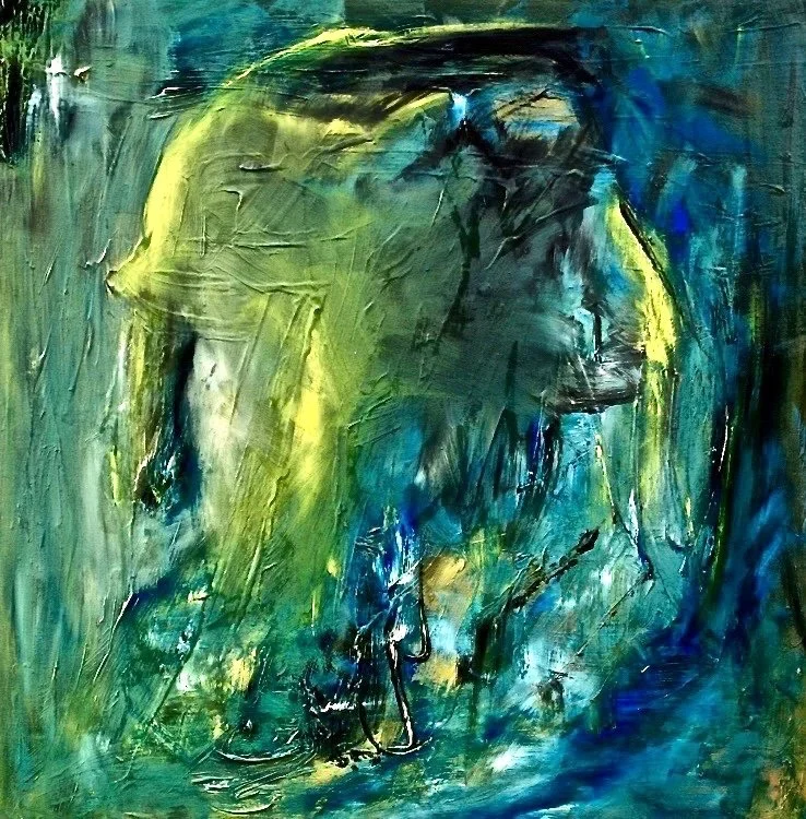 Green Embrace. 2016, oil on canvas, 70 x 70 cm.