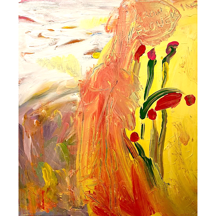 A vibrant abstract painting symbolizing inner growth and renewal, available directly from the artist Liis Koger.
