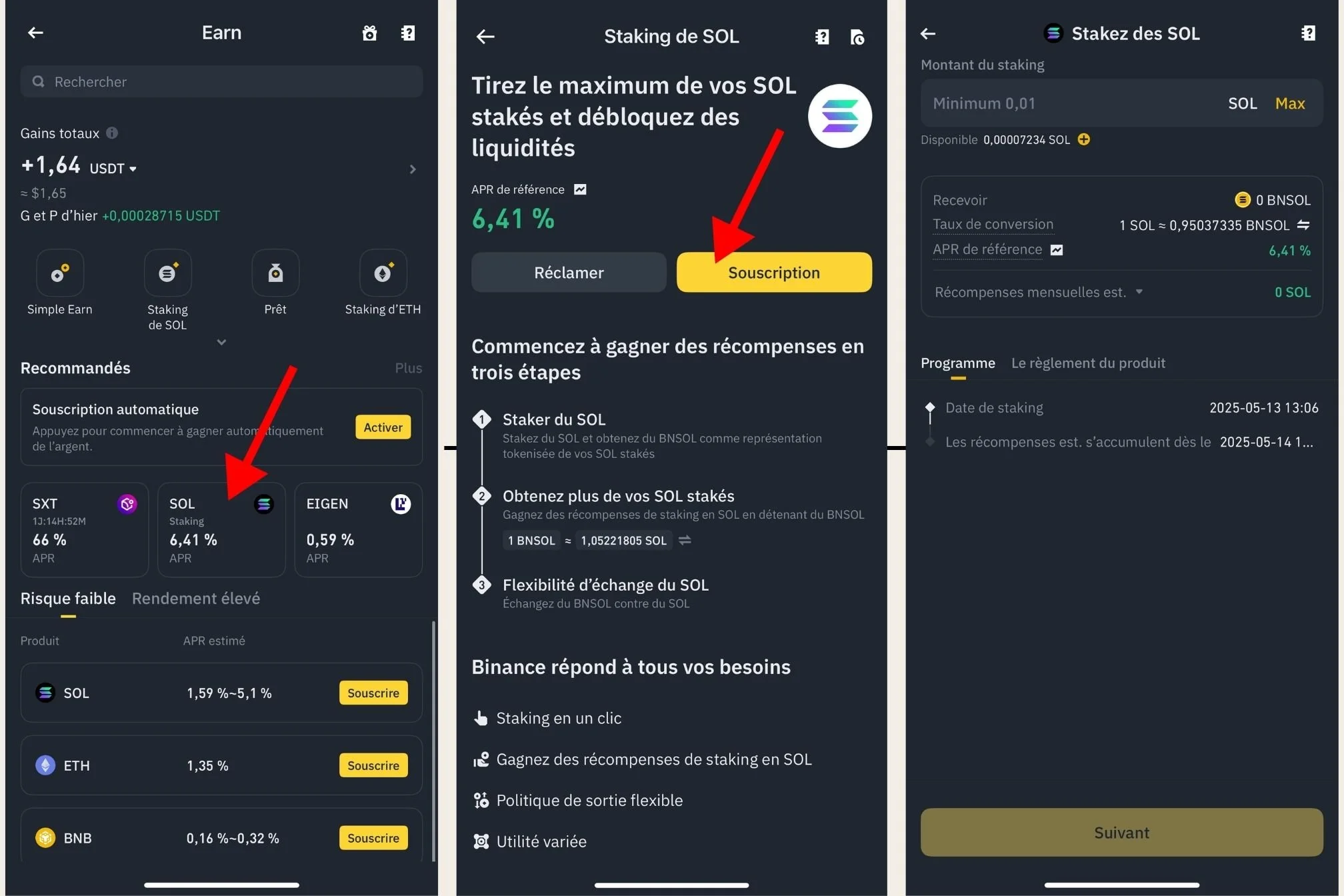 guide staking solana binance
