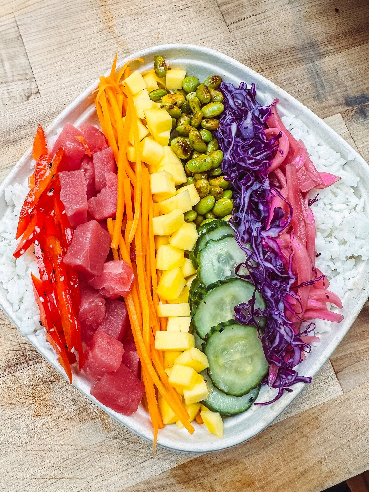 In honor of the @mysticctpride celebration this weekend we&rsquo;re excited to offer an exclusive Pride Poke Bowl with added extras like diced mango, ginger marinated purple cabbage and sesame seasoned red pepper ❤️🧡💛💚🩵💜🩷 100% of proceeds from 