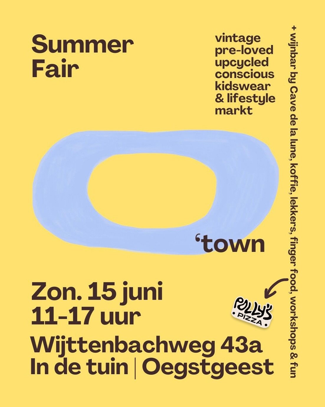 Polly&rsquo;s is zojuist toegevoegd aan de line-up van de Summer Fair georganiseerd door Tiny Toko. Op zondag 15 juni zijn we daar van 11.00 tot 17.00 uur in de tuin van de Wijttenbachweg 43a in Oegstgeest te vinden met slices en hele pizza&rsquo;s!
