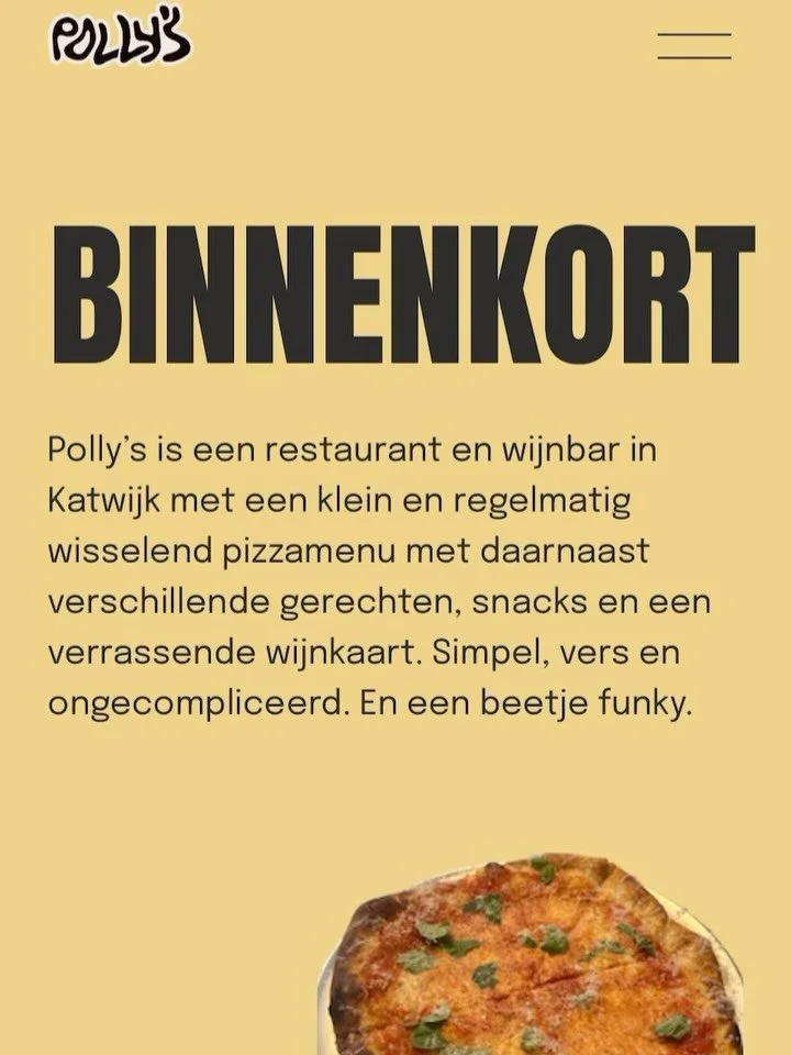 Yes yes yes!! Polly&rsquo;s wordt een restaurant. 1 november krijgen we de sleutel van de E.A. Borgerstraat 50 in Katwijk aan Zee (nu @cafejam_katwijk ) &hearts;️

Natuurlijk wordt pizza de hoofdmoot, daarnaast maken we gerechtjes om
vooraf te eten o