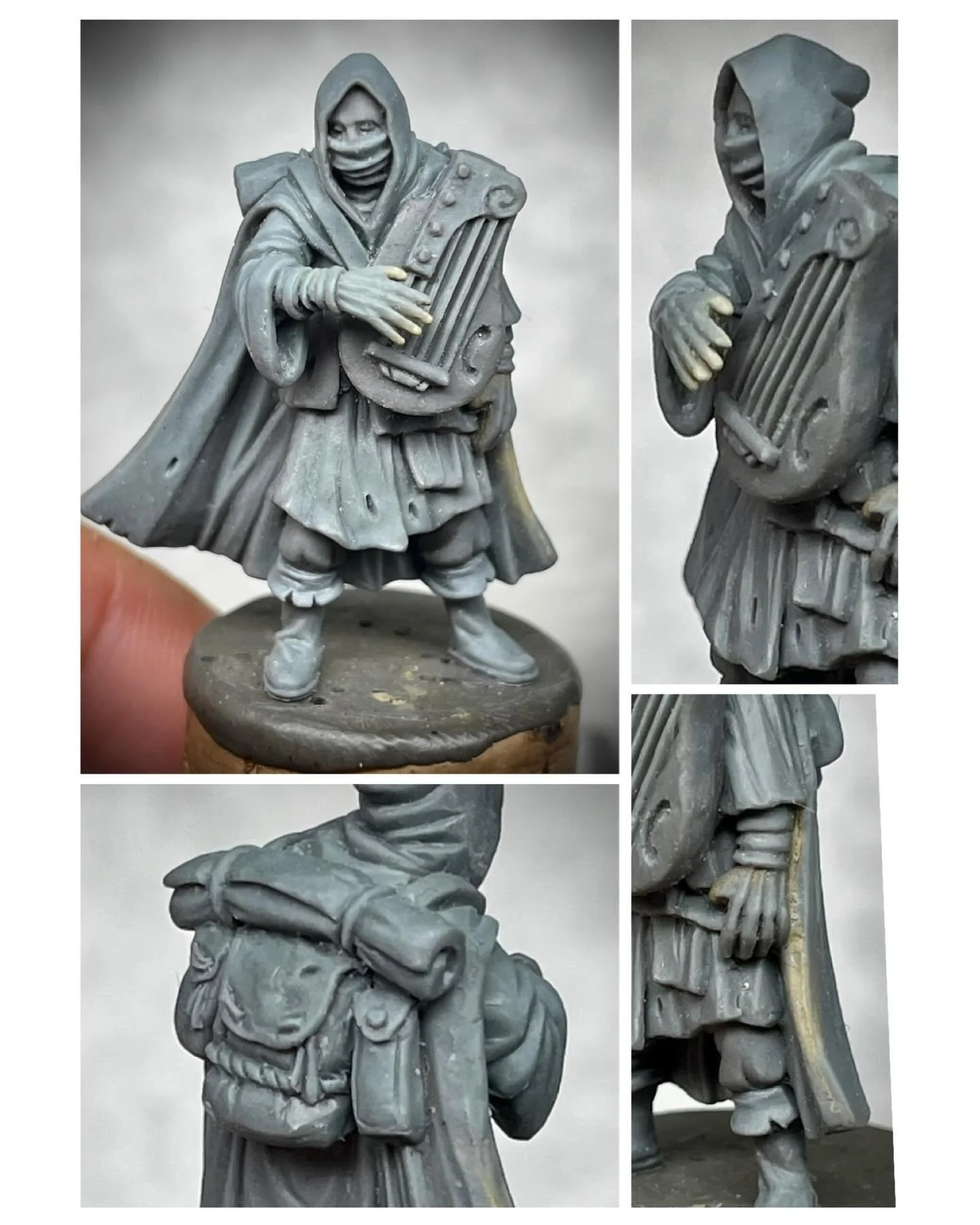 A wandering musician appears to announce 24HRS REMAIN on my new KS with @blackcrabart follow the link in my bio to get yours. #blackcrabminiatures #handsculpted #illustration #ttrpg #tabletopgames #polymerclay #28mm