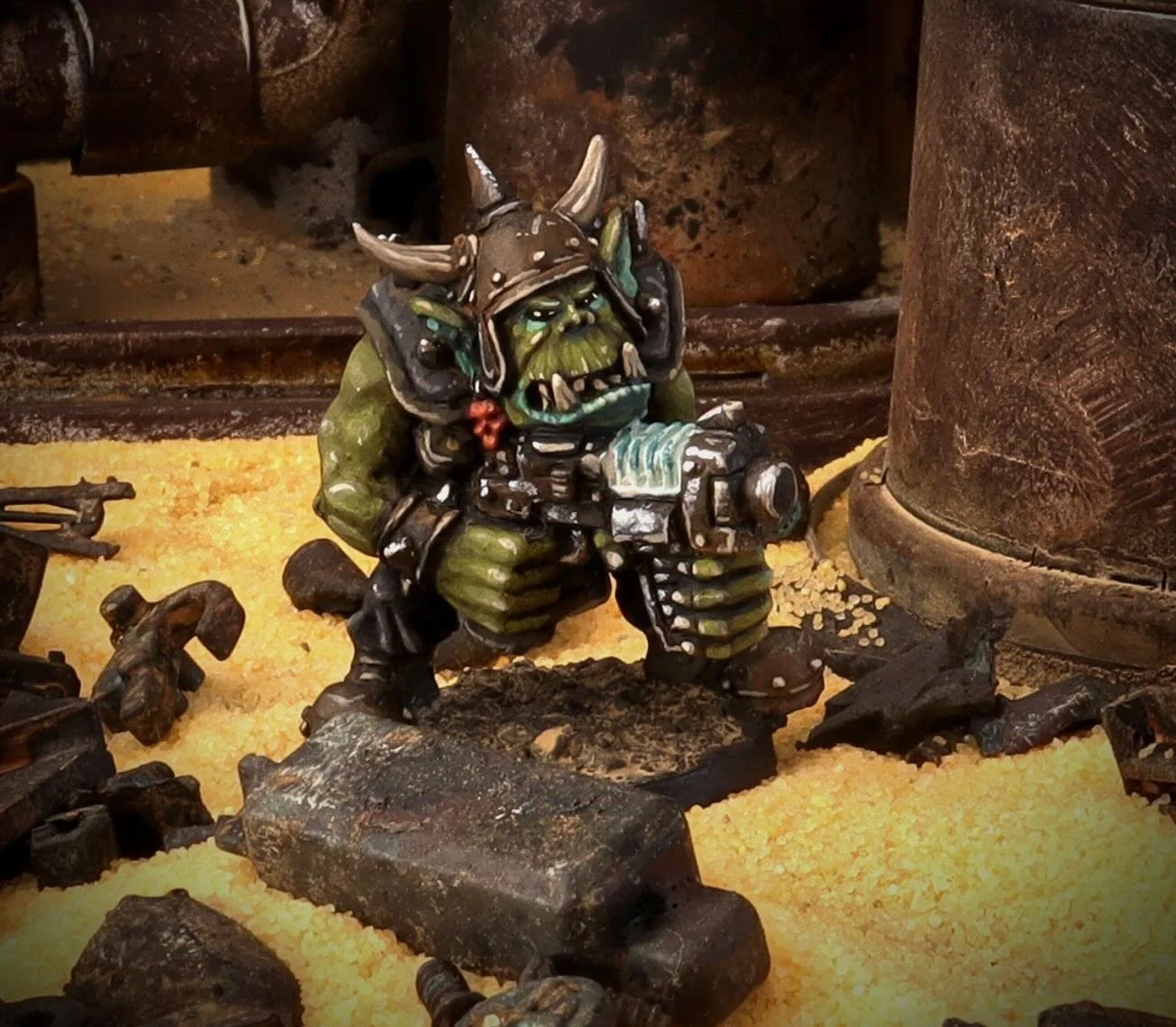 Restock! My Orc Space Marauders have blasted back in to stock on my online store (link in bio) fantastic photos and paint jobs here are by long term collaborator and living dynamo @gardensofhecate #retro #kevadamssculptor #orcsinspace #indieminis