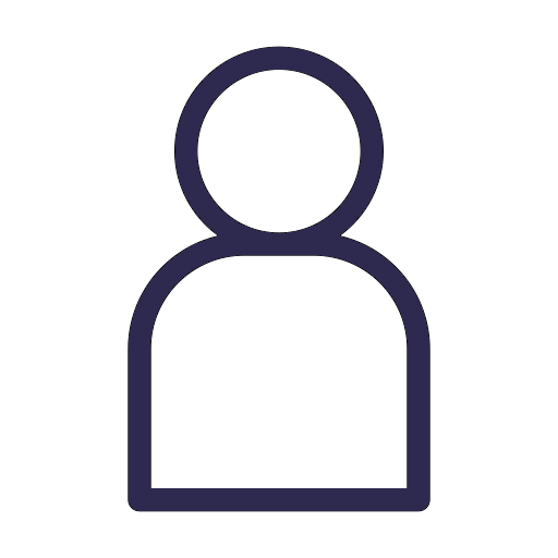 Ein einfaches, stilisiertes Symbol einer Person, bestehend aus einem Kreis für den Kopf und einer rechteckigen Form für den Körper, in dunkler Outline.