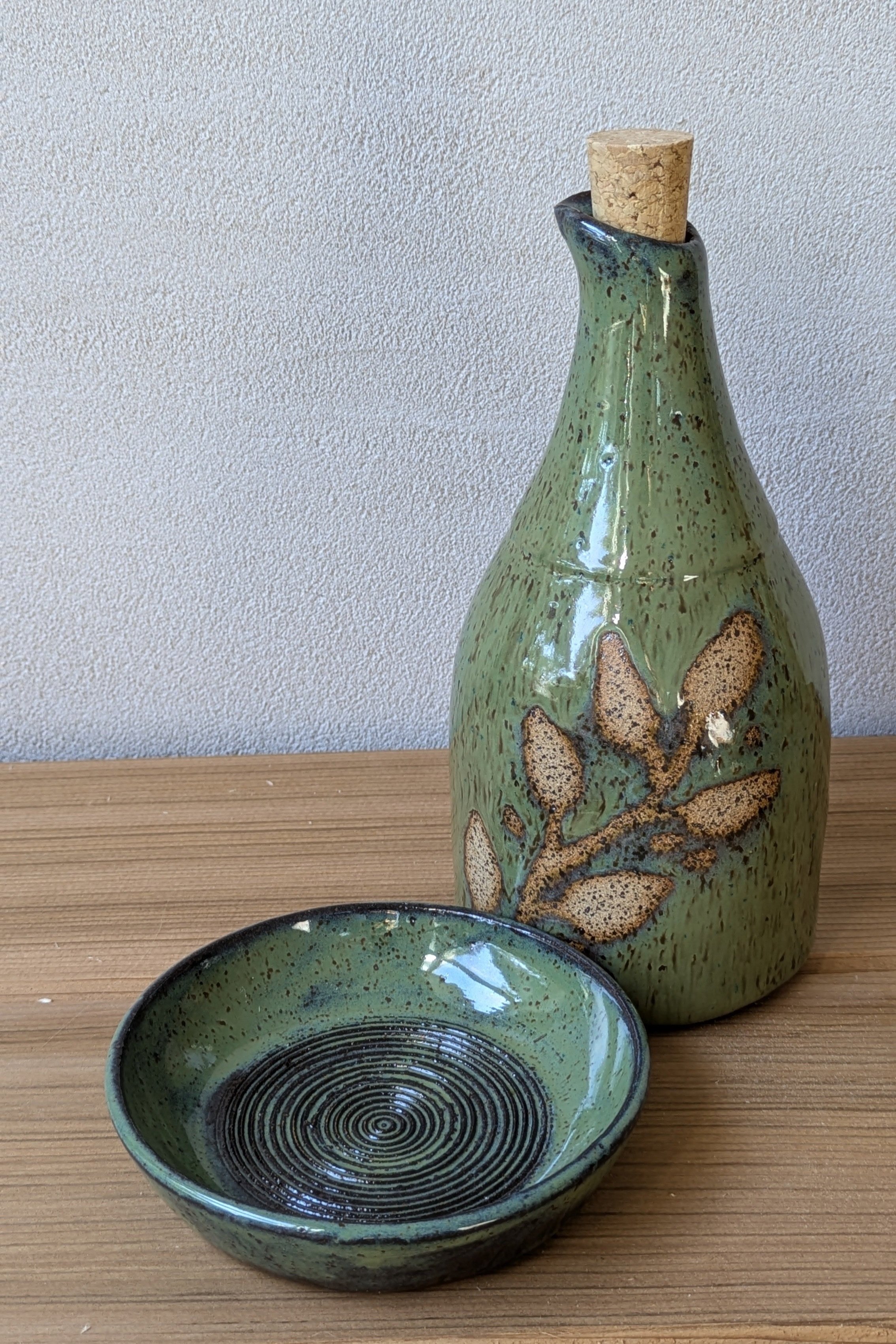 Olive Oil Jar and Garlick Grater