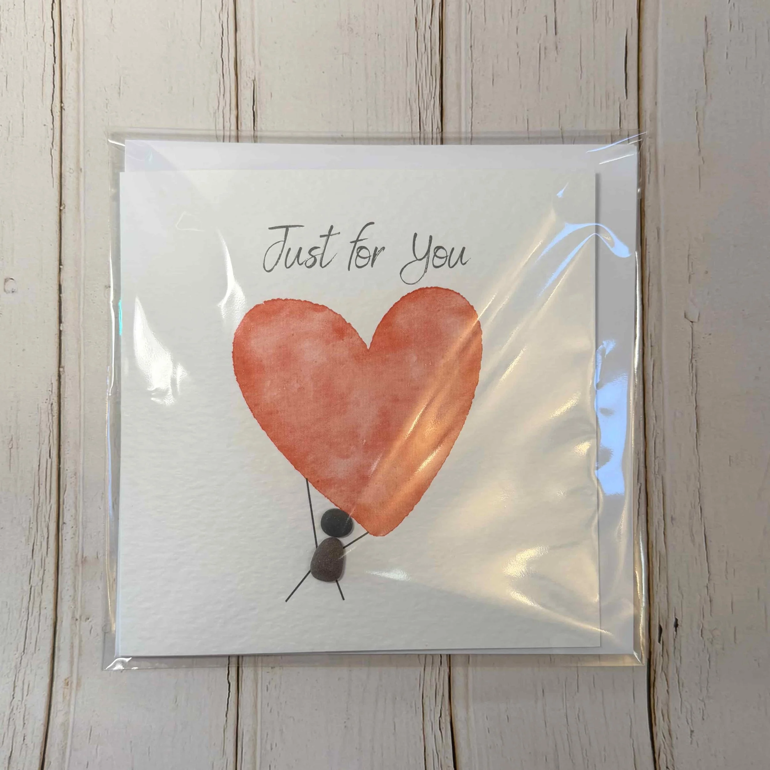Just For You Pebble Art Card