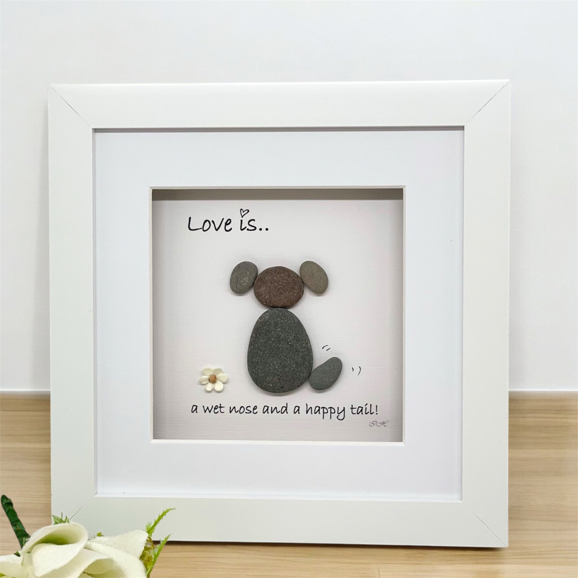 dog lover gift, dog pebble art, funny dog picture