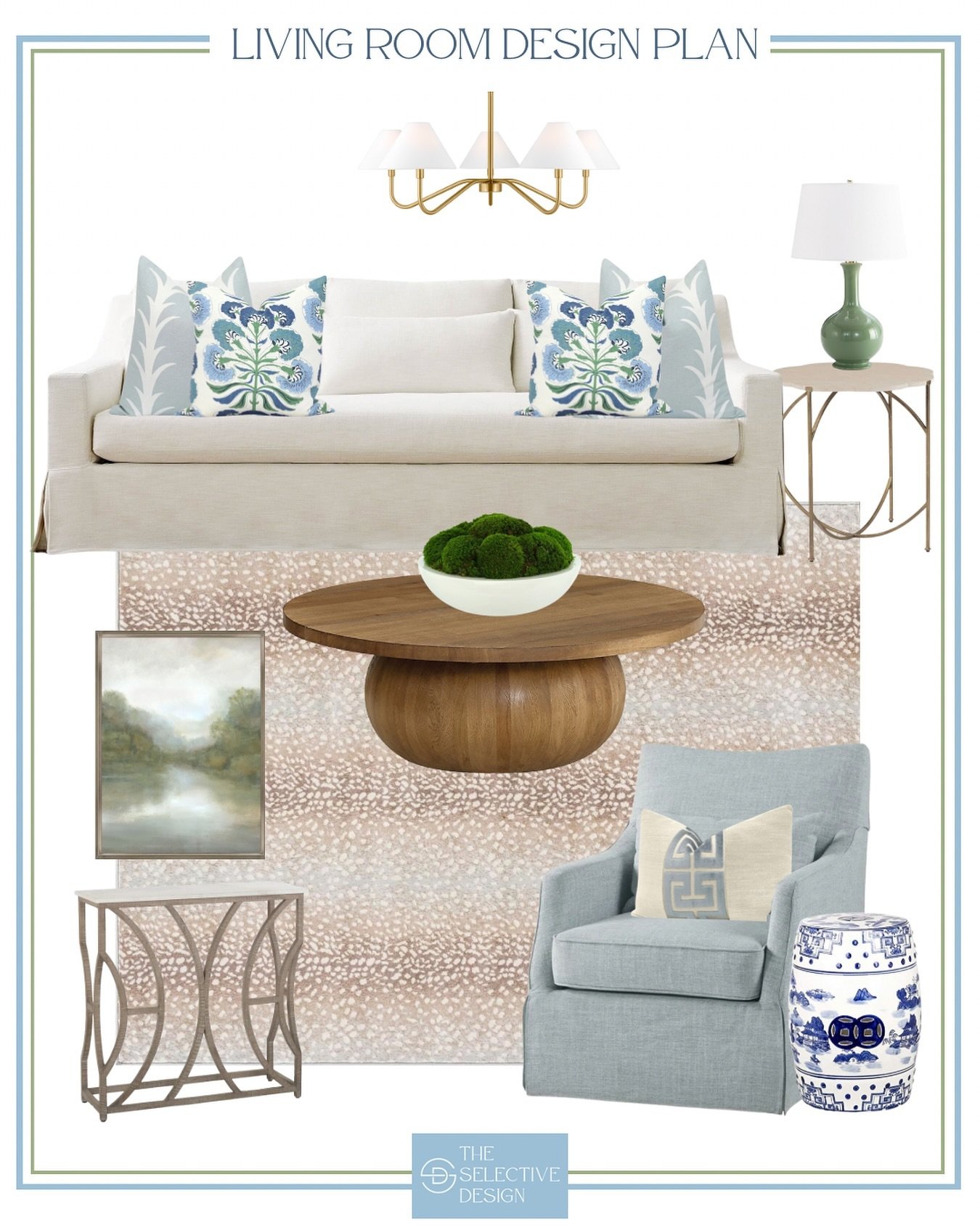 Comment SHOP for the link to shop this design ⬇

A classic living room design plan 😍

classic living room decor | southern living room decor | neutral rug | landscape art | neutral living room | pops of color | classic contemporary home decor | sout