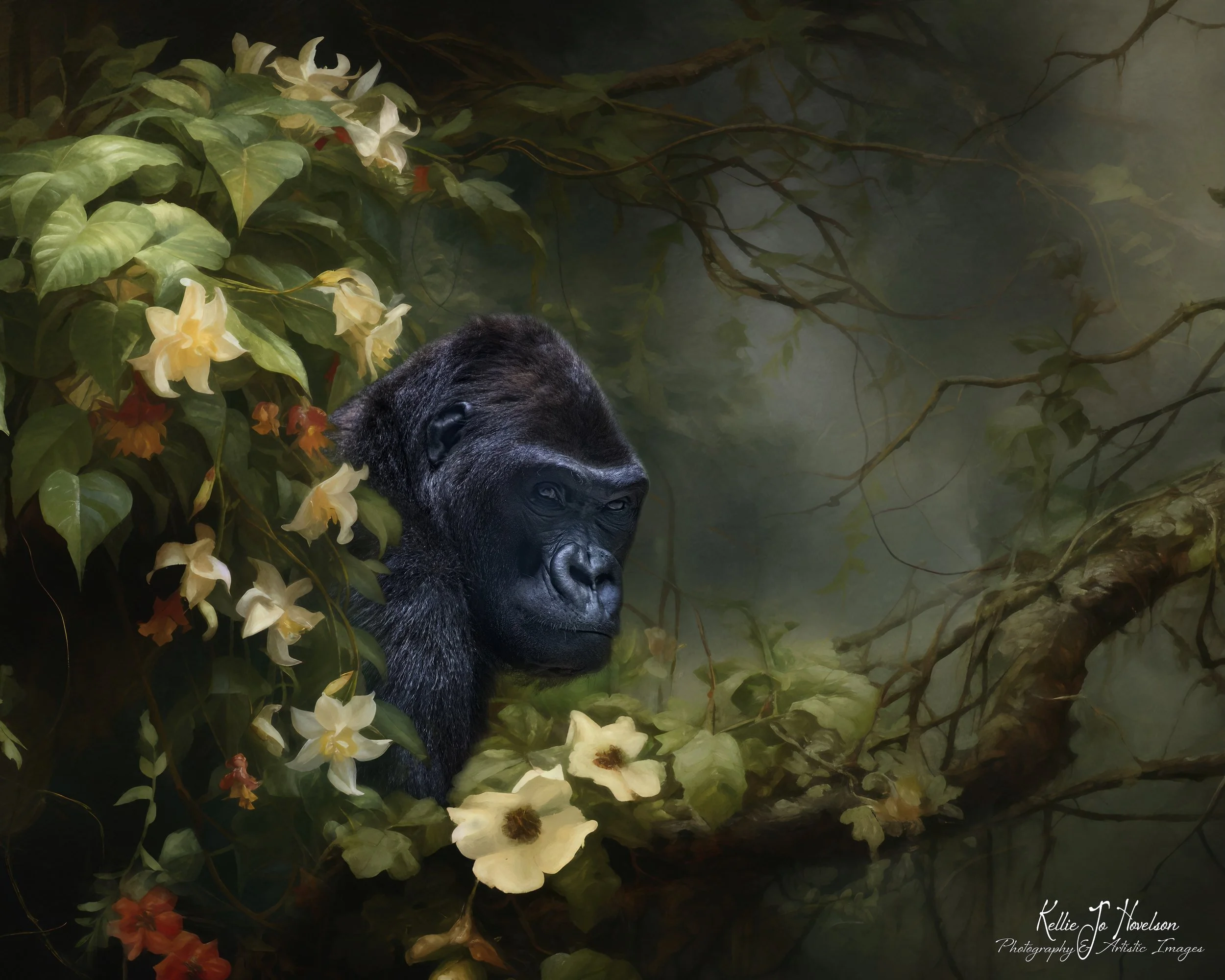 "A Peek Through The Blossoms"