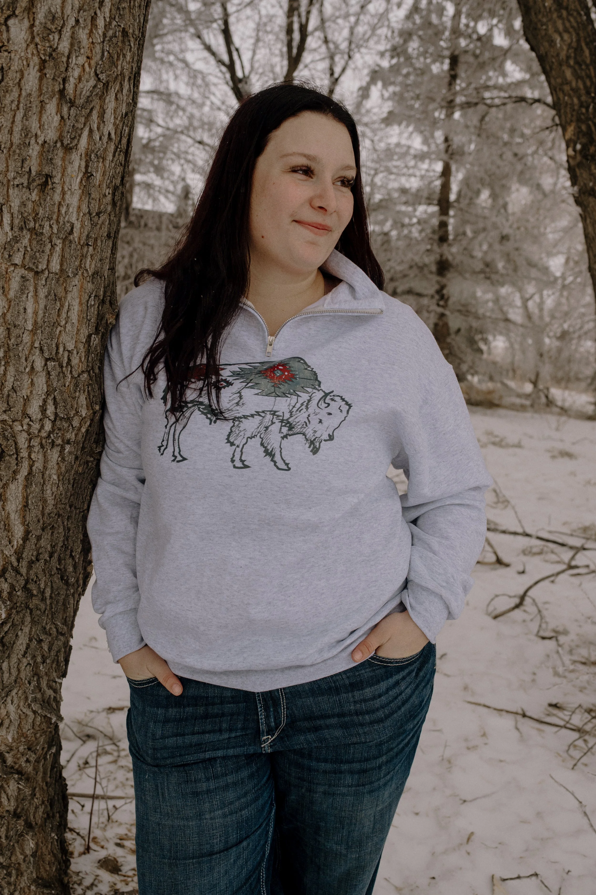 "Aztec Buffalo" Quarter Zip