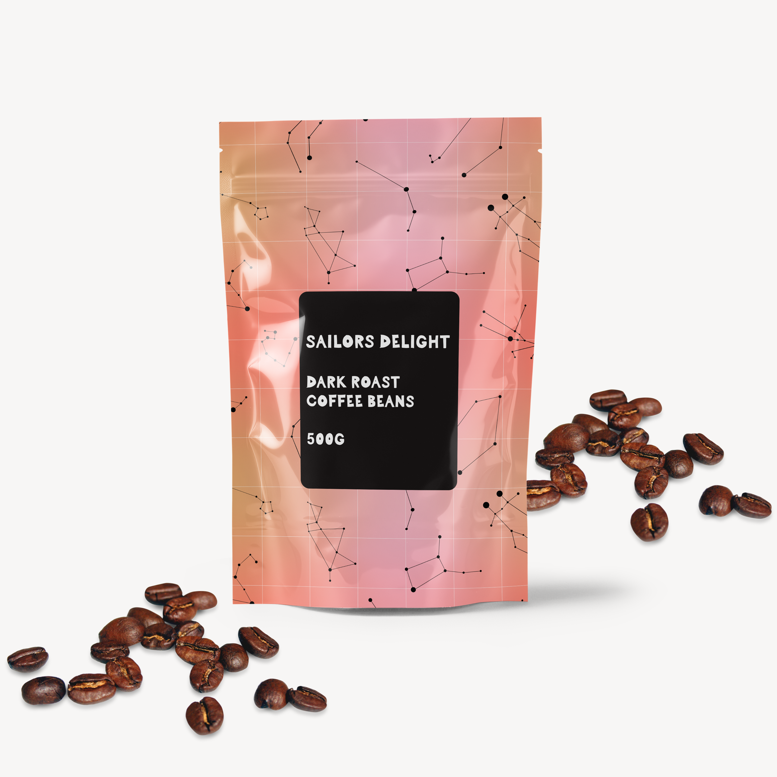 Red Constellation Repeat on a coffee bag by Erin Plant