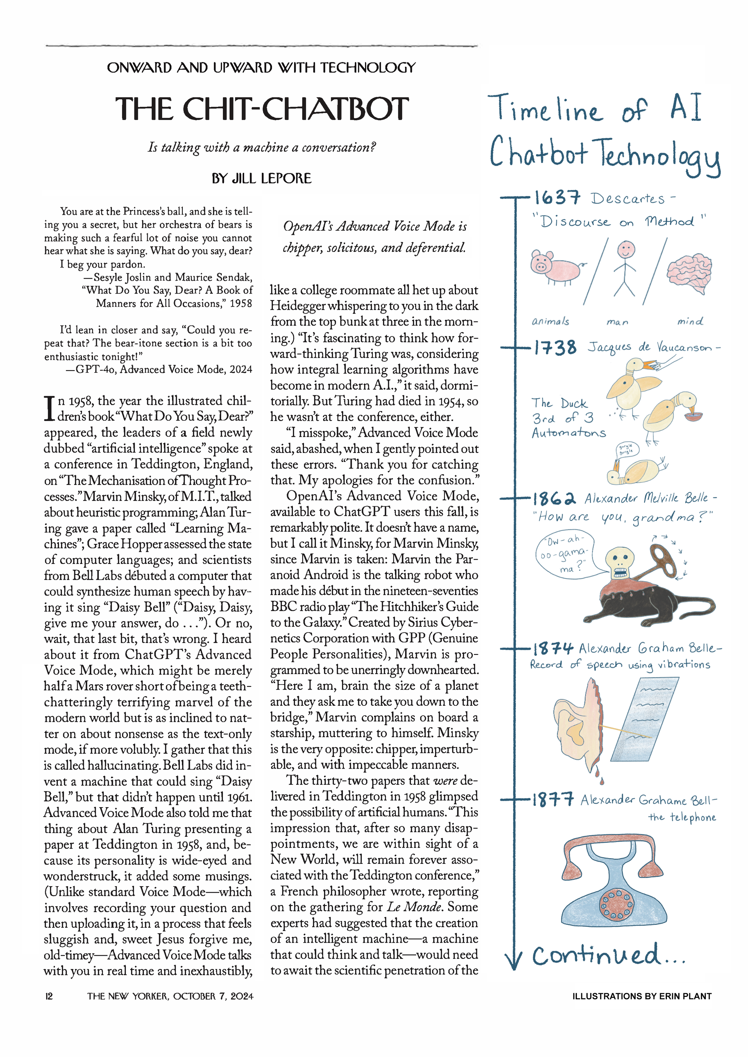 Mock-up of timeline for an article in The New Yorker. 2024