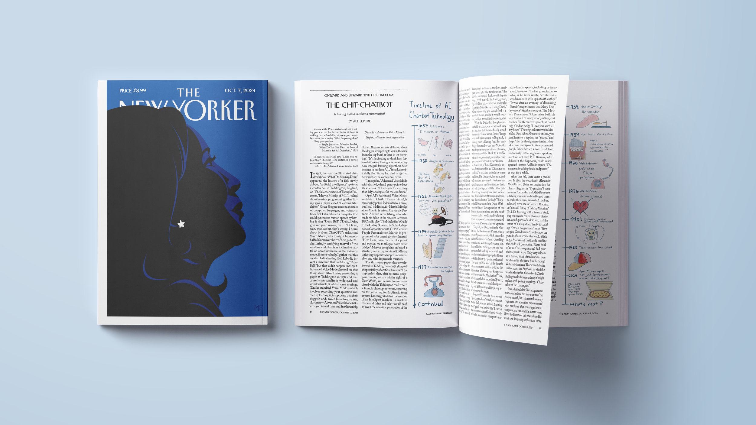 Mock-up of the timeline in The New Yorker. 2024