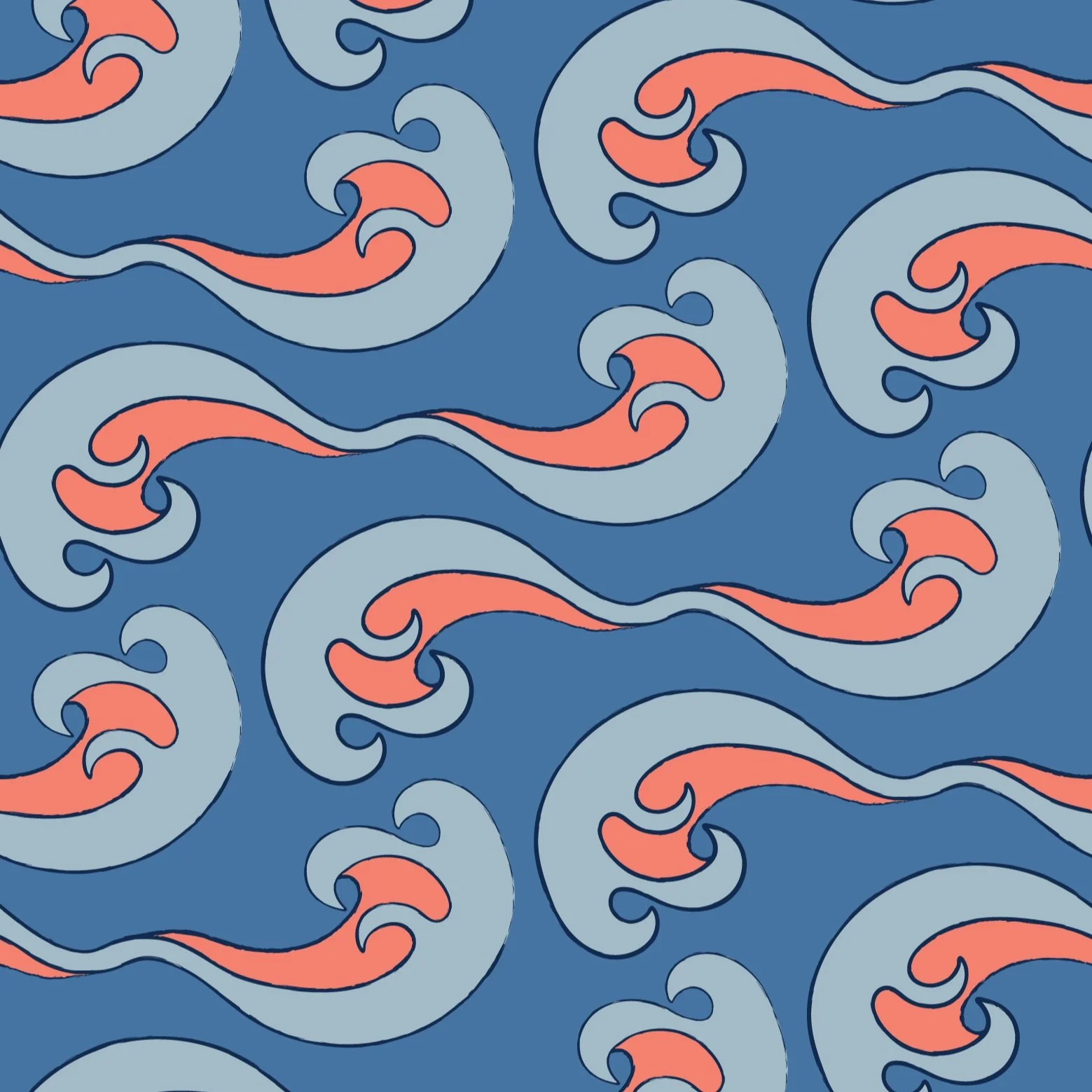 Cool Tide repeat pattern by Erin Plant