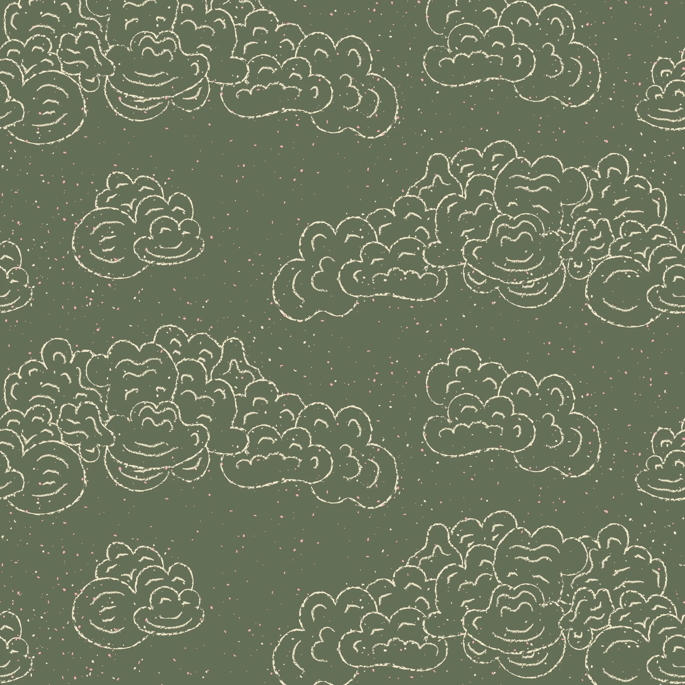 Green Cloud repeat pattern by Erin Plant