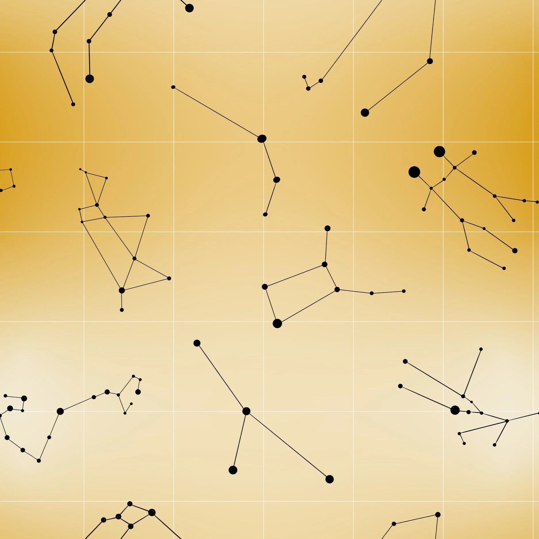 Yellow Constellation Repeat Pattern by Erin Plant