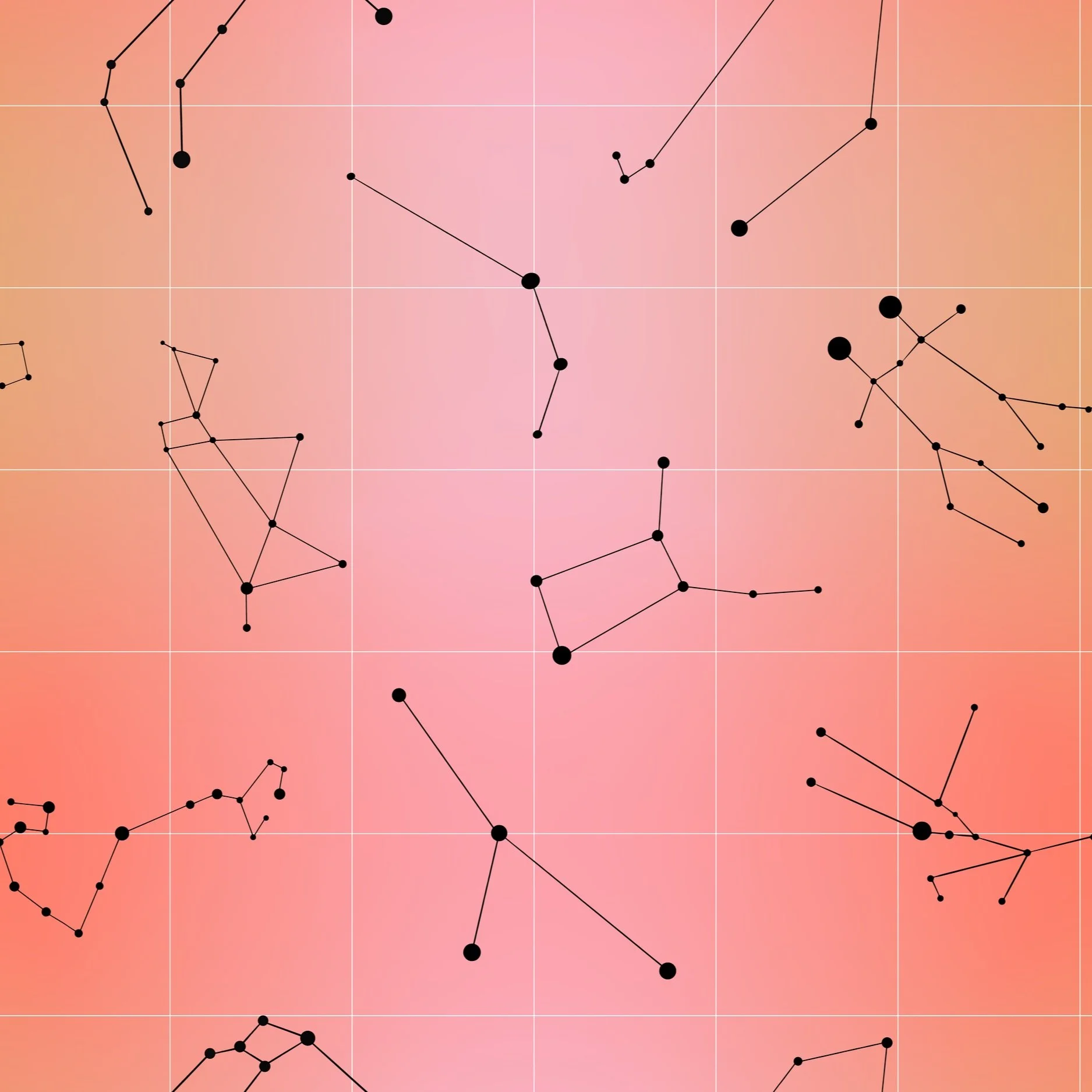 Red Constellation Repeat Pattern by Erin Plant