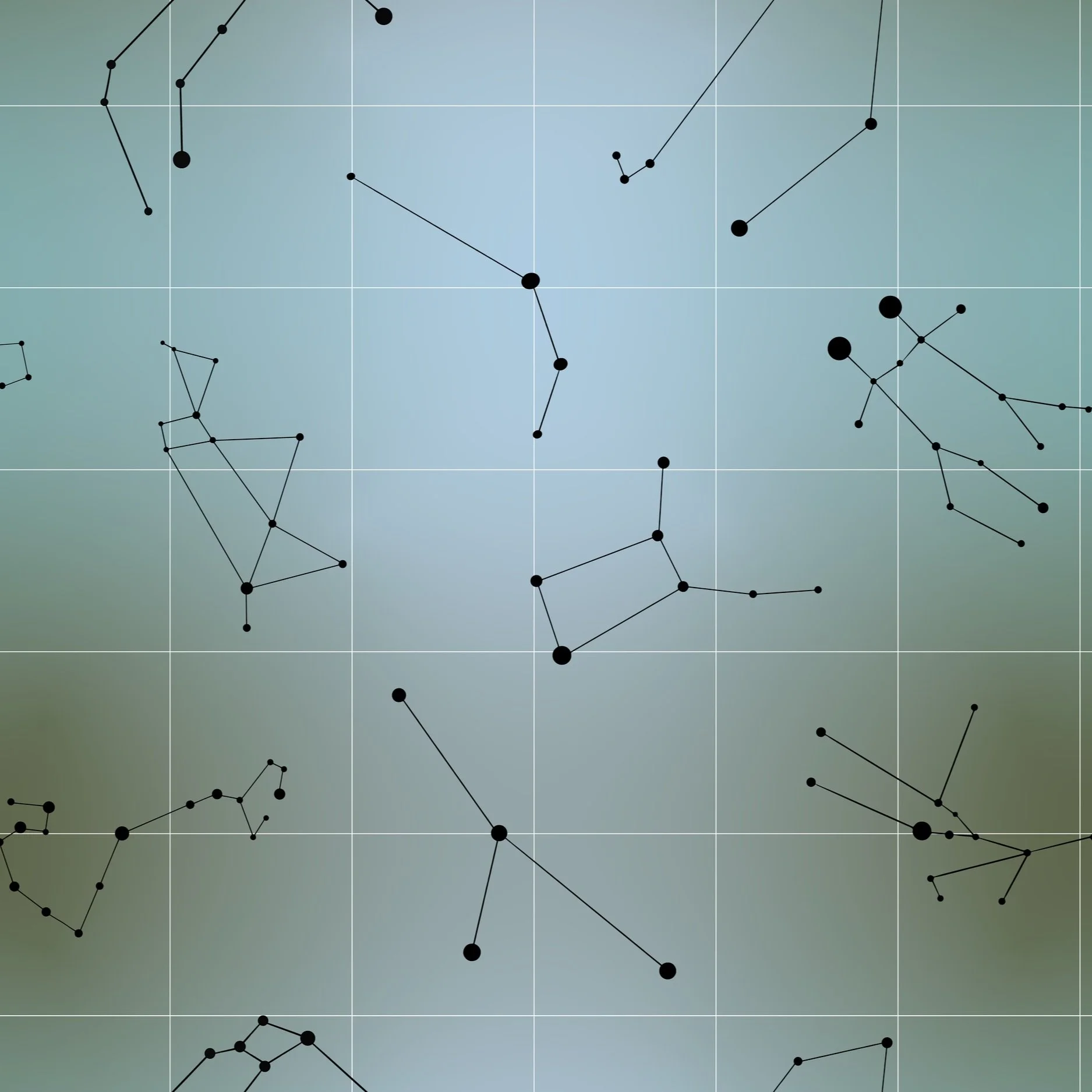 Green Constellation Repeat Pattern by Erin Plant