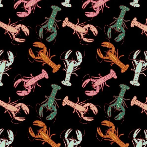 Dark Lobster repeat pattern by Erin Plant