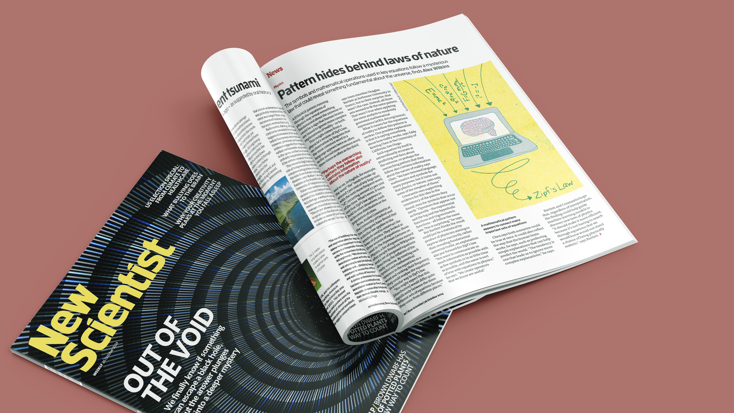 Mock-up of editorial for an article in New Scientist. 2024