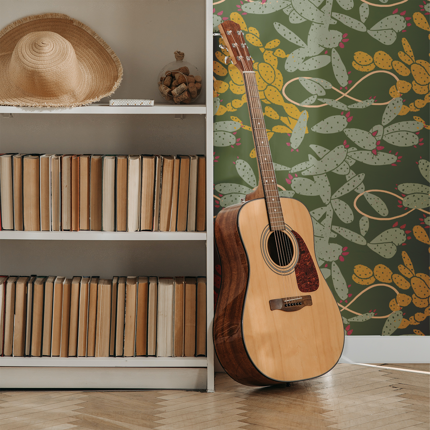 Prickly Pear repeat on wallpaper by Erin Plant