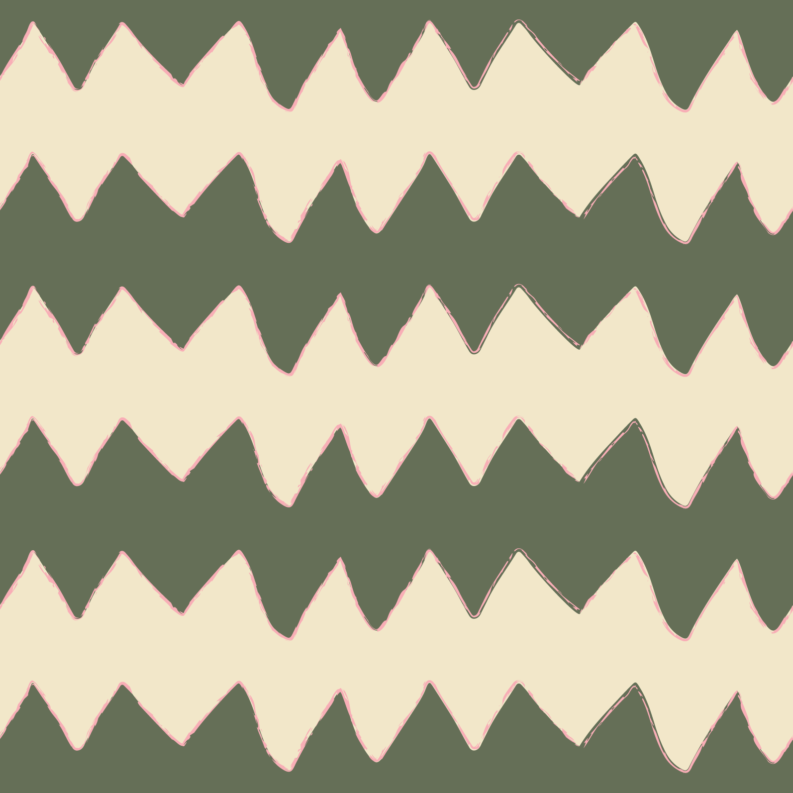 Green and Cream Zig-Zag repeat pattern by Erin Plant
