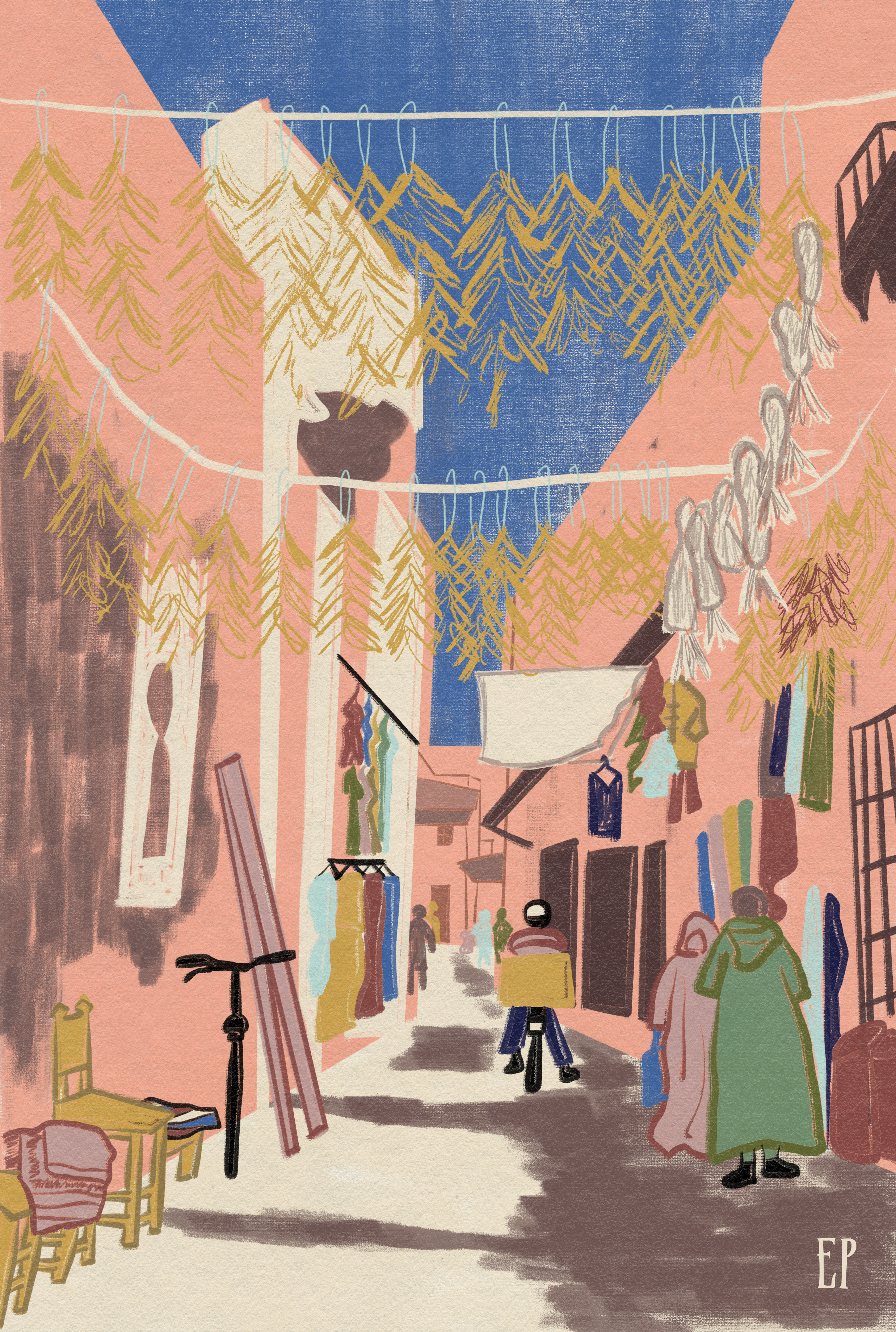 'Enter the Medina' charity print. Digital Illustration. 2023