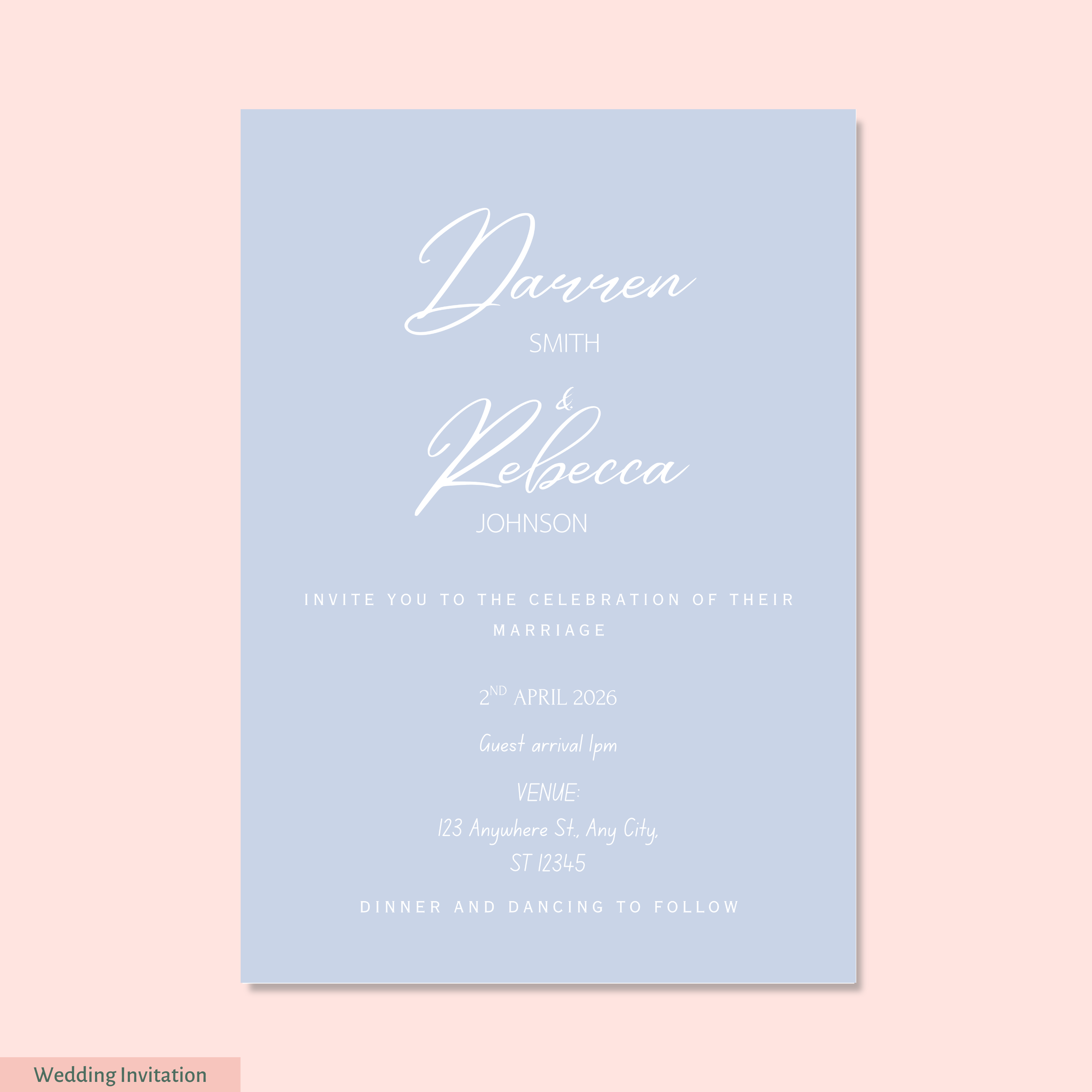 Powder Blue Wedding Invitation