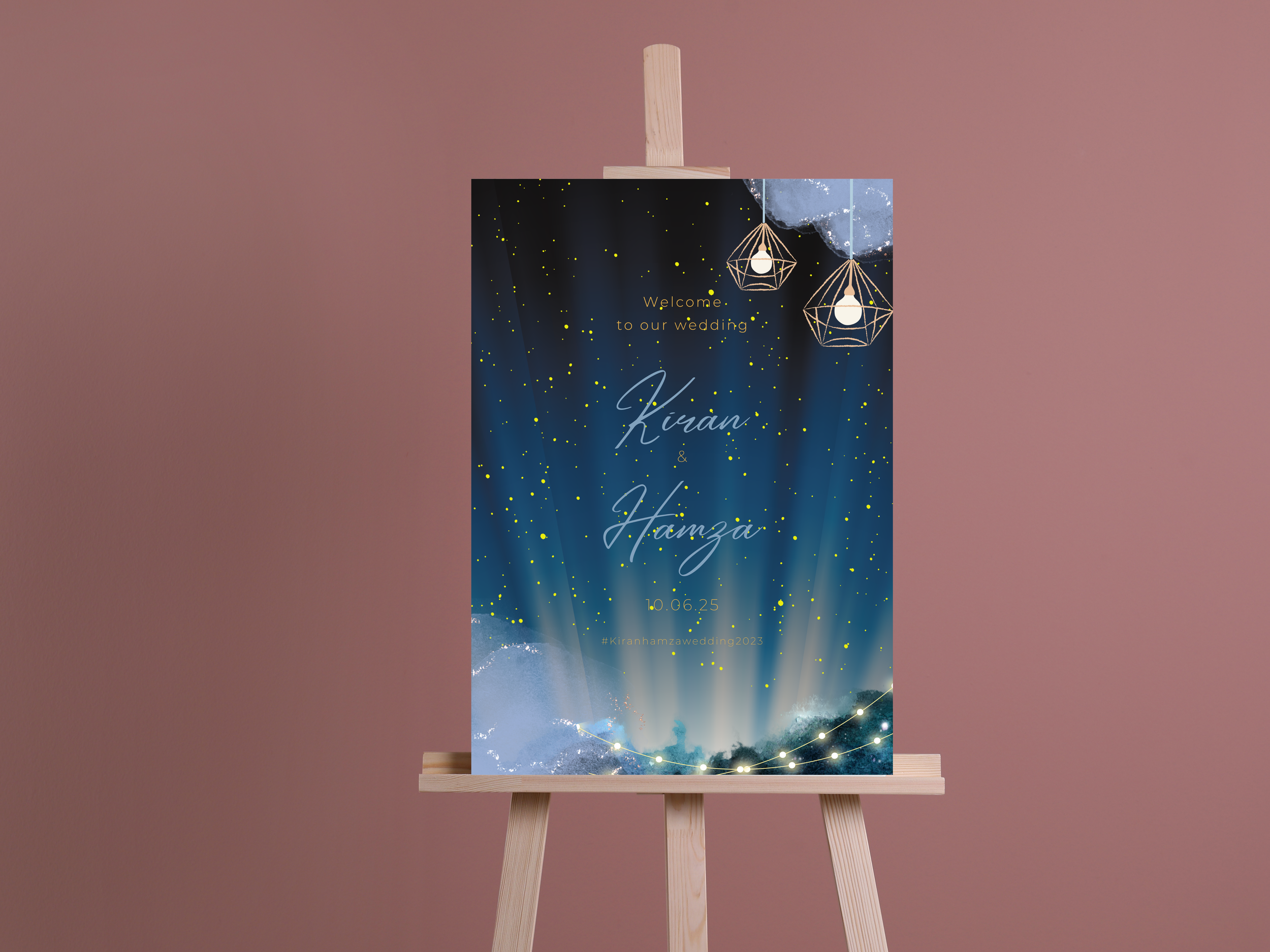 Blue Night Wedding Sign