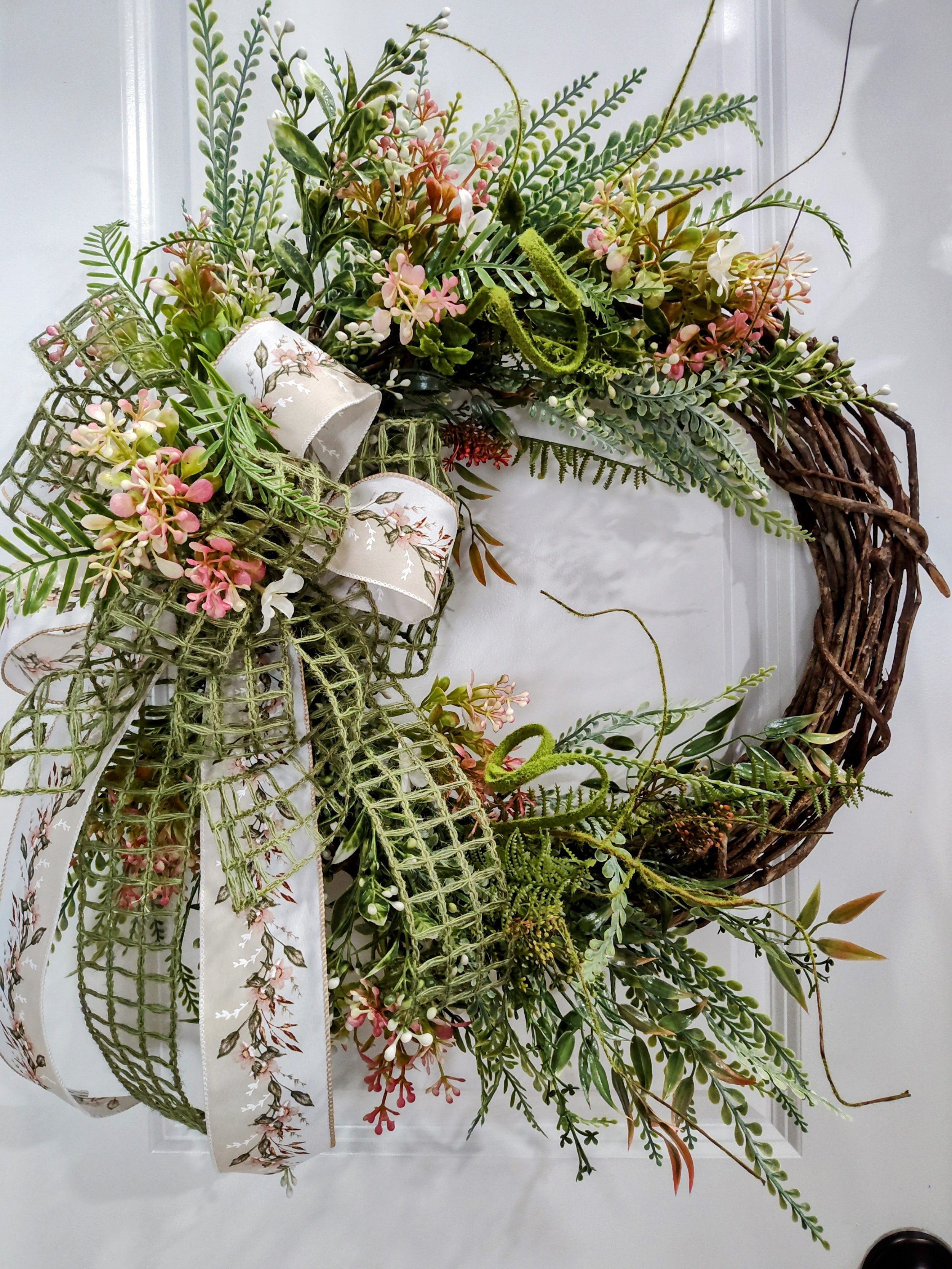 Pink springtime wreath