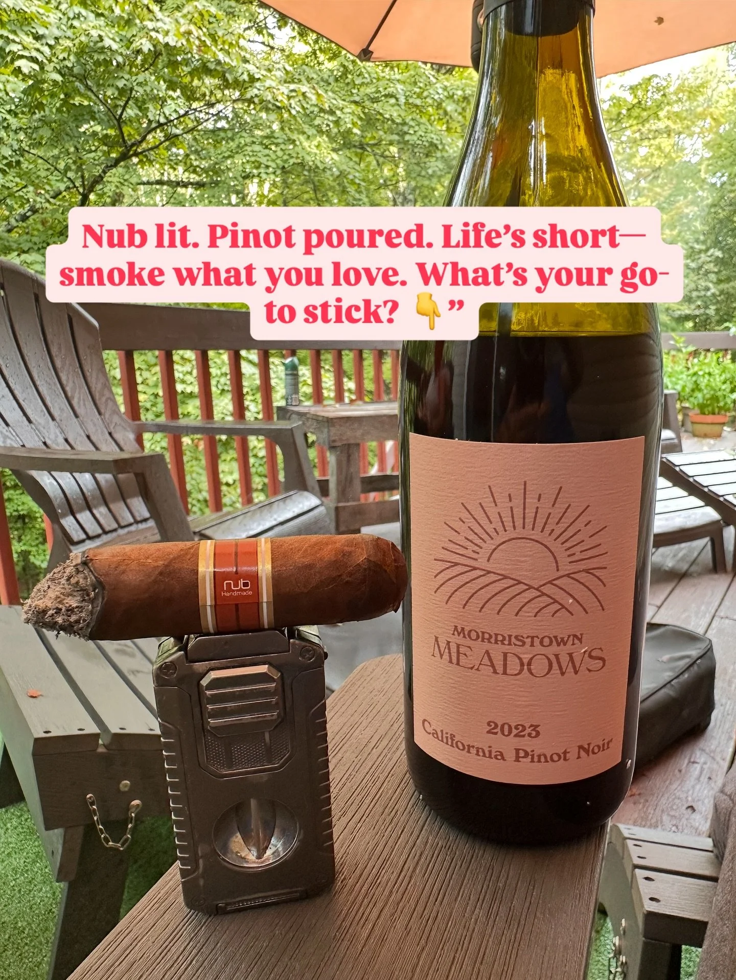 &ldquo;Nub in hand, Pinot in the glass. This is my go-to pairing. What&rsquo;s your cigar of choice? Drop it below 👇&rdquo;

#CigarLoungeInABox #NubCigar #CigarLovers #CigarTime #CigarCulture #CigarCommunity #CigarLife #CigarSmoker #CigarPairing #Ci