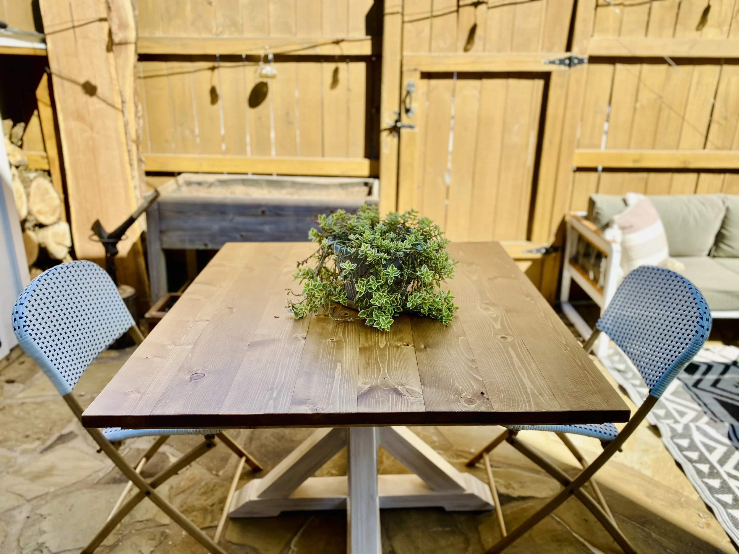 Handbuilt oak desk with live edge detail in Atlanta