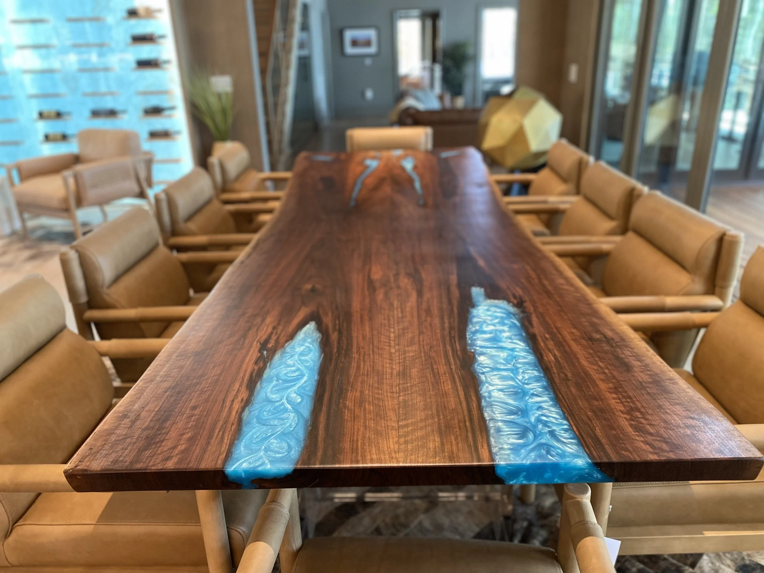 Epoxy river table handcrafted in Georgia