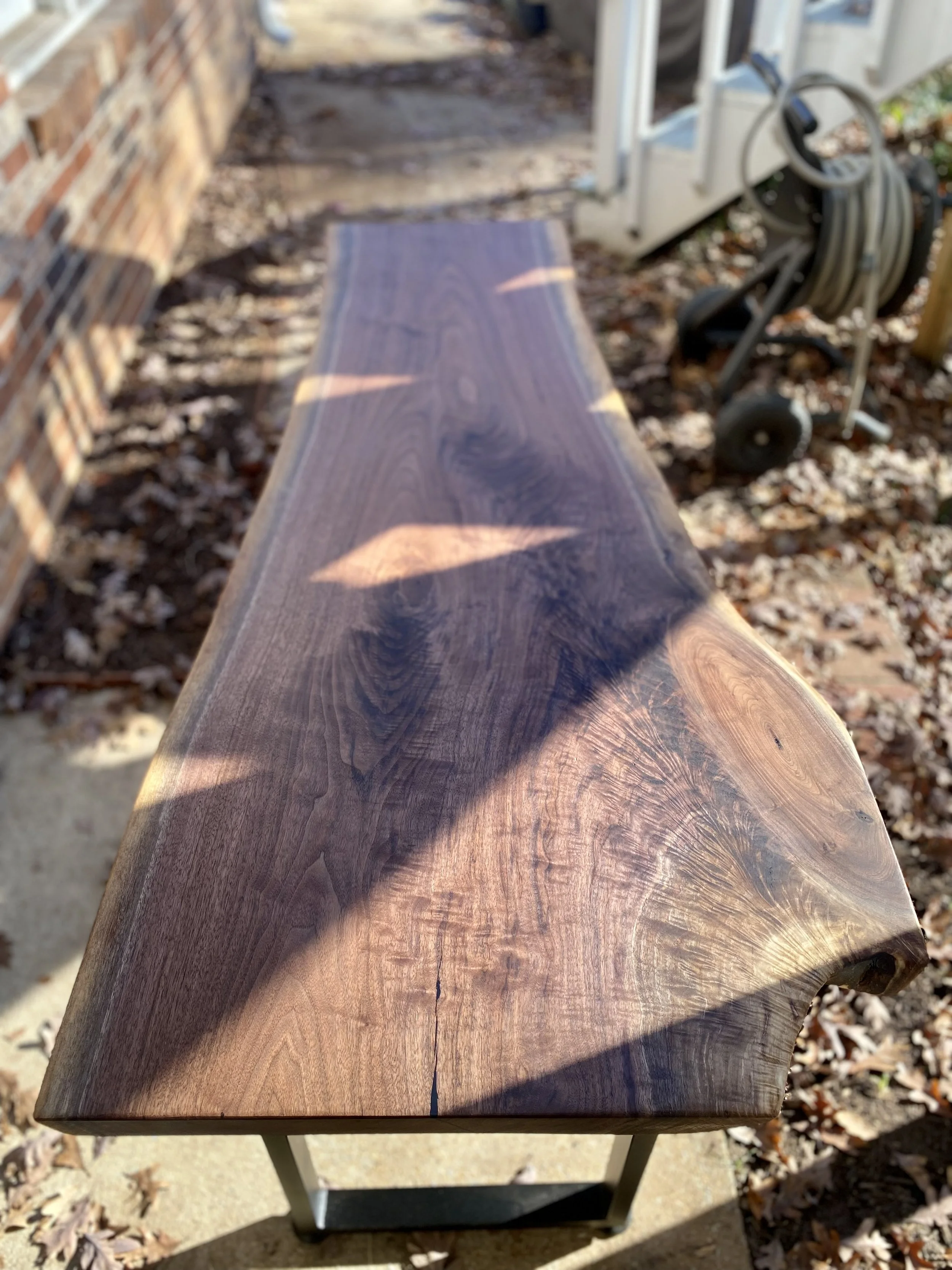 Epoxy resin table with natural edge crafted in Georgia