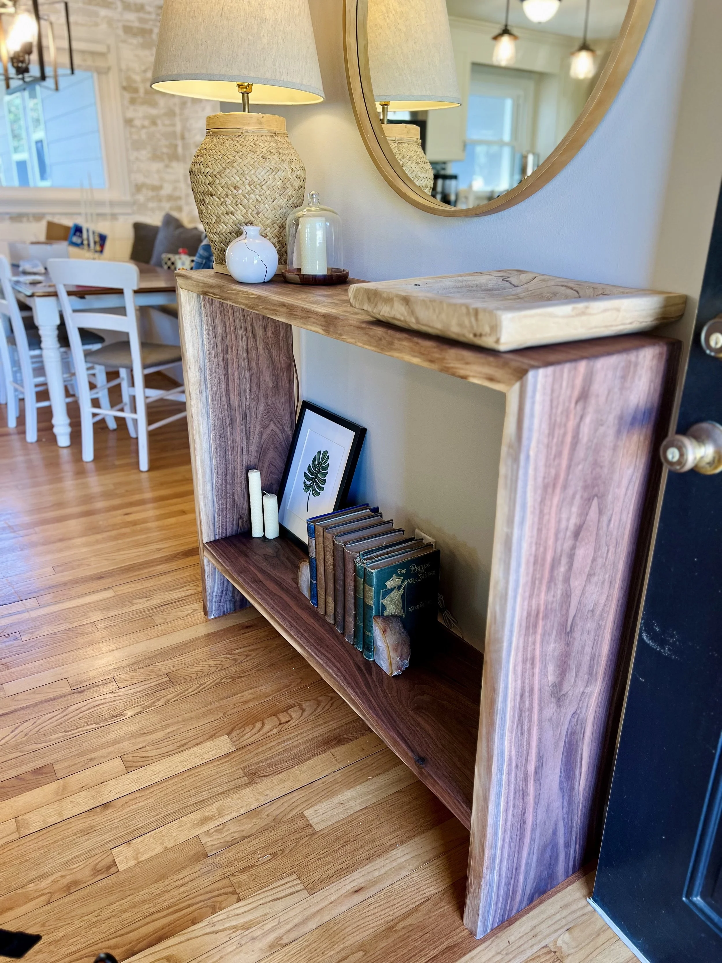 Custom live edge table made for entertaining guests