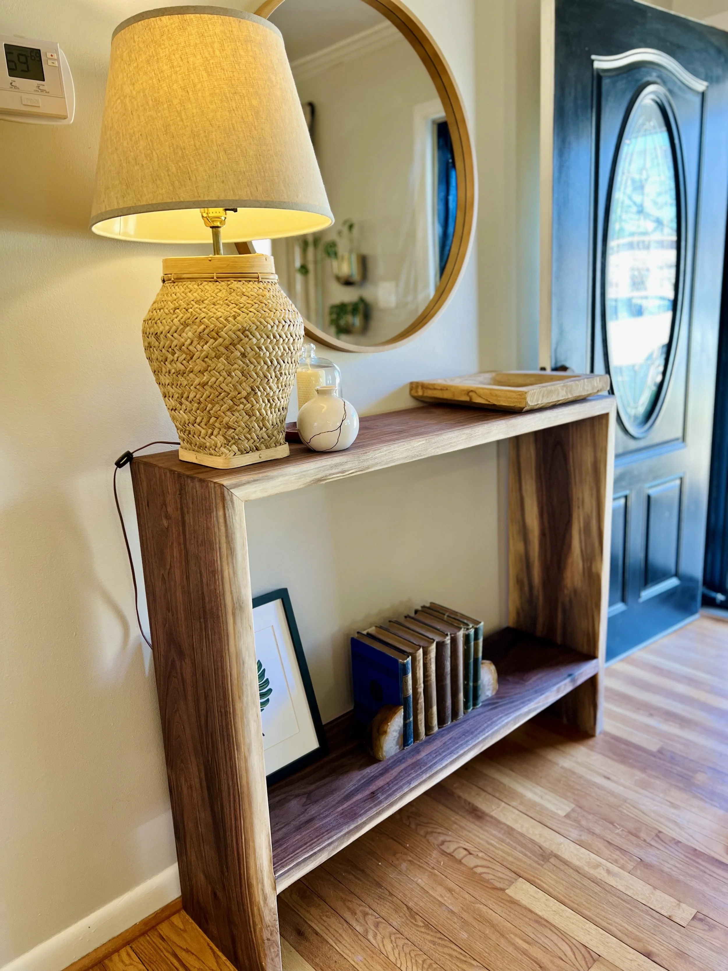 Rustic handmade table built for holiday celebrations
