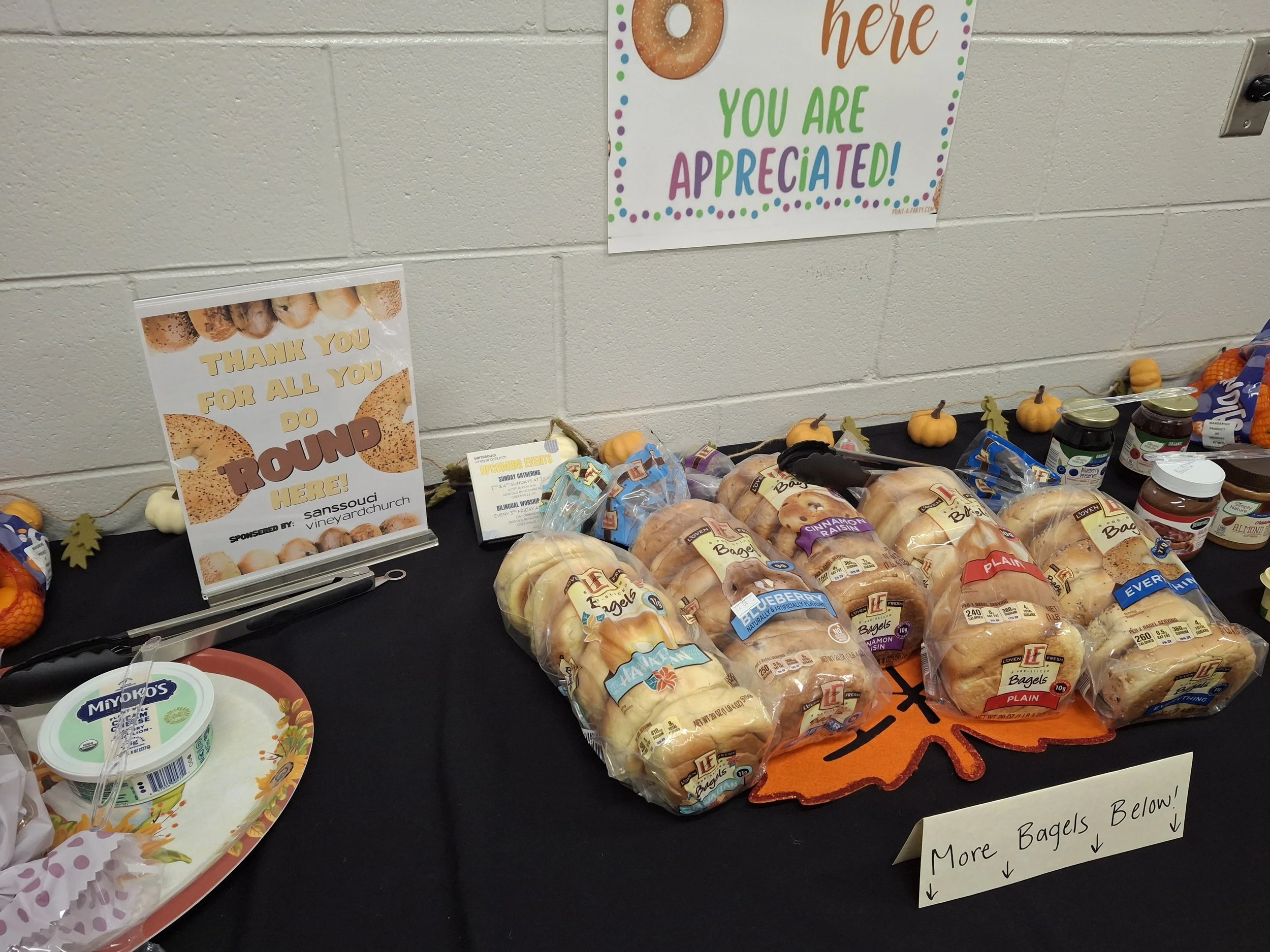 Teacher Appreciation donated breakfast at Cherrydale Elementary School in Greenville or Sans Souci, South Carolina 