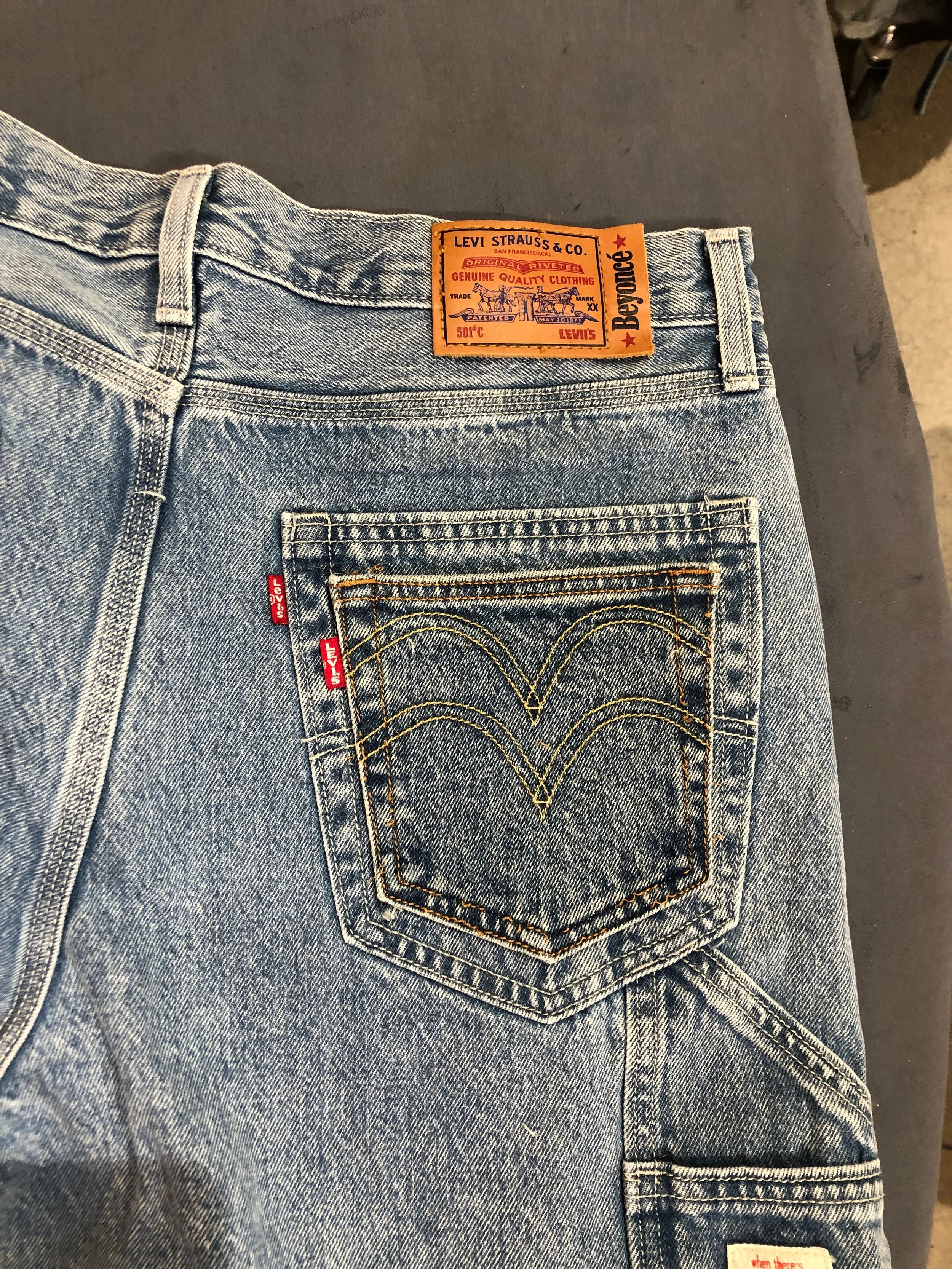 Jeans reconstructed with details from second pair