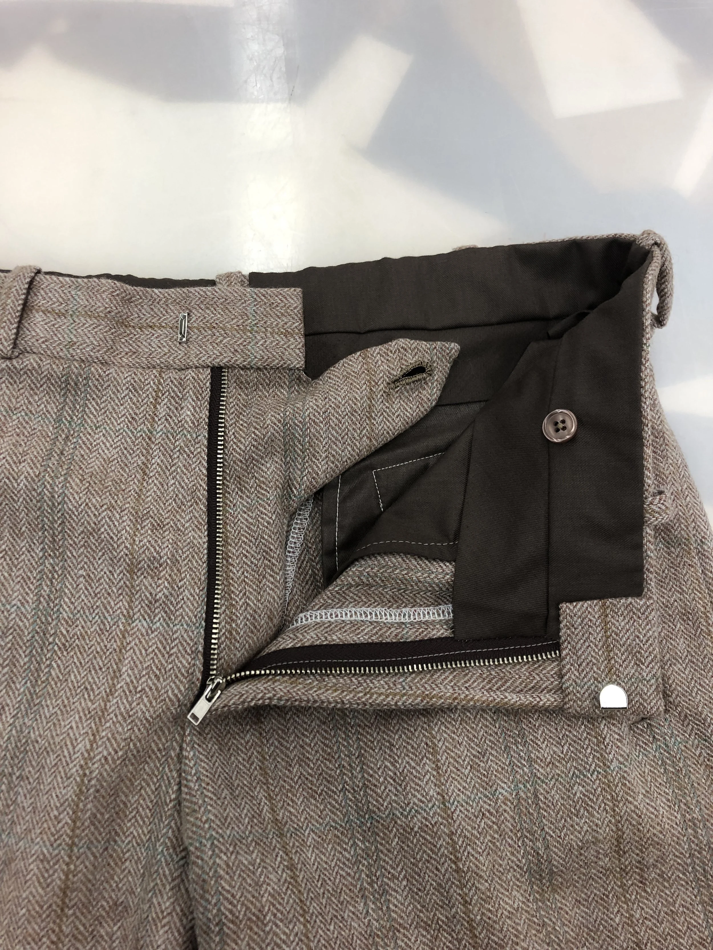 Curtain waistband and fly