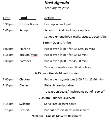 How to Create a Simple Hosting Schedule for a Stress-Free Dinner Party